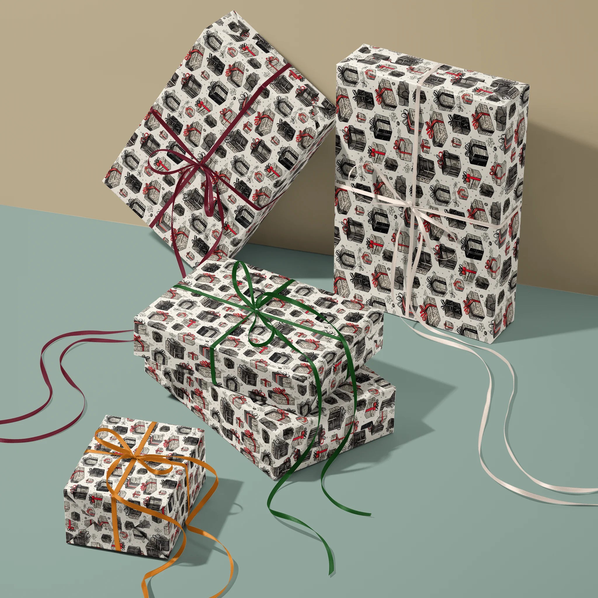 Bow Ho Ho Gift Wrapping Paper