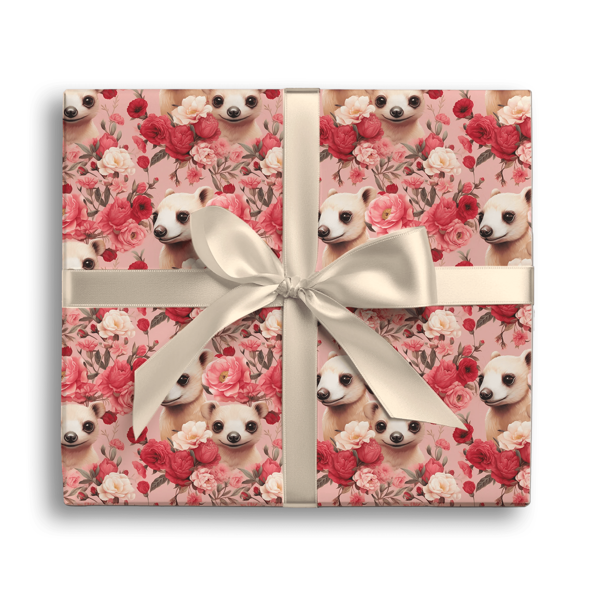 Blossoming Meerkat Family Gift Wrapping Paper