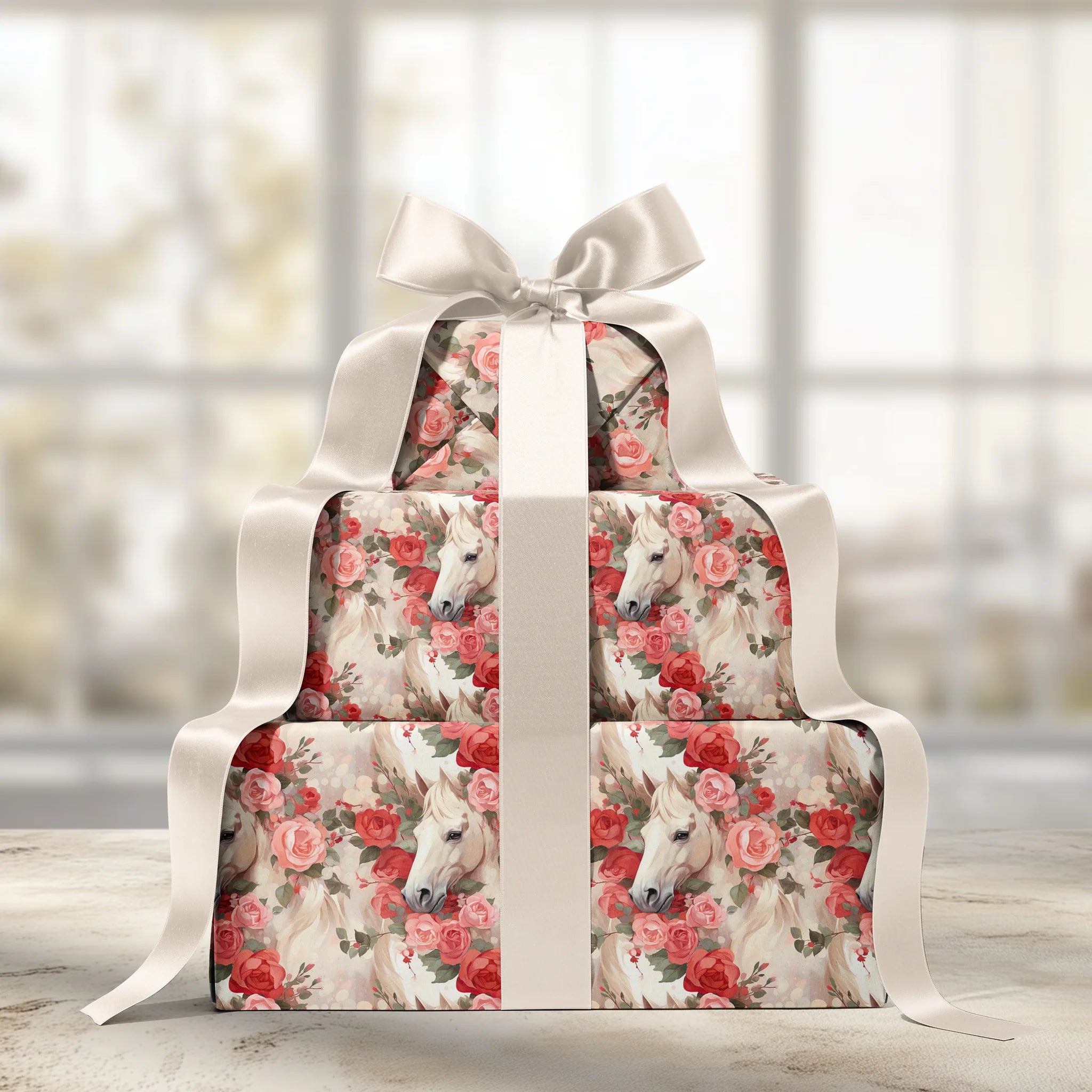 Romantic White Horse Gift Wrapping Paper