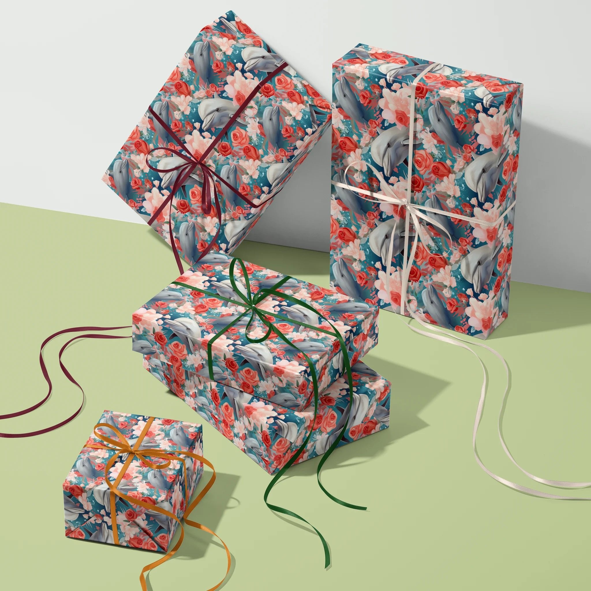 Oceanic Floral Dreams Gift Wrapping Paper