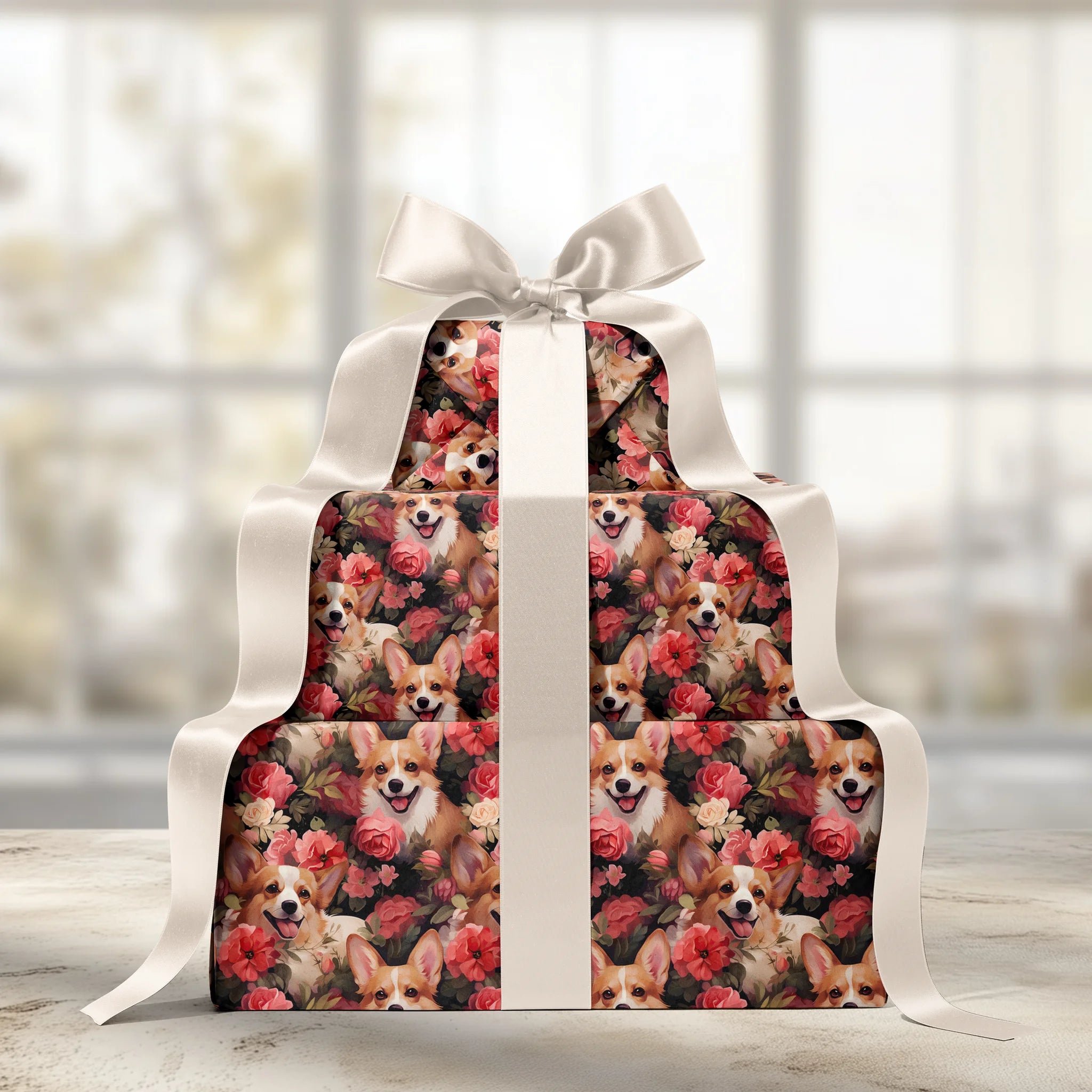 Blossoming Canine Joy Gift Wrapping Paper