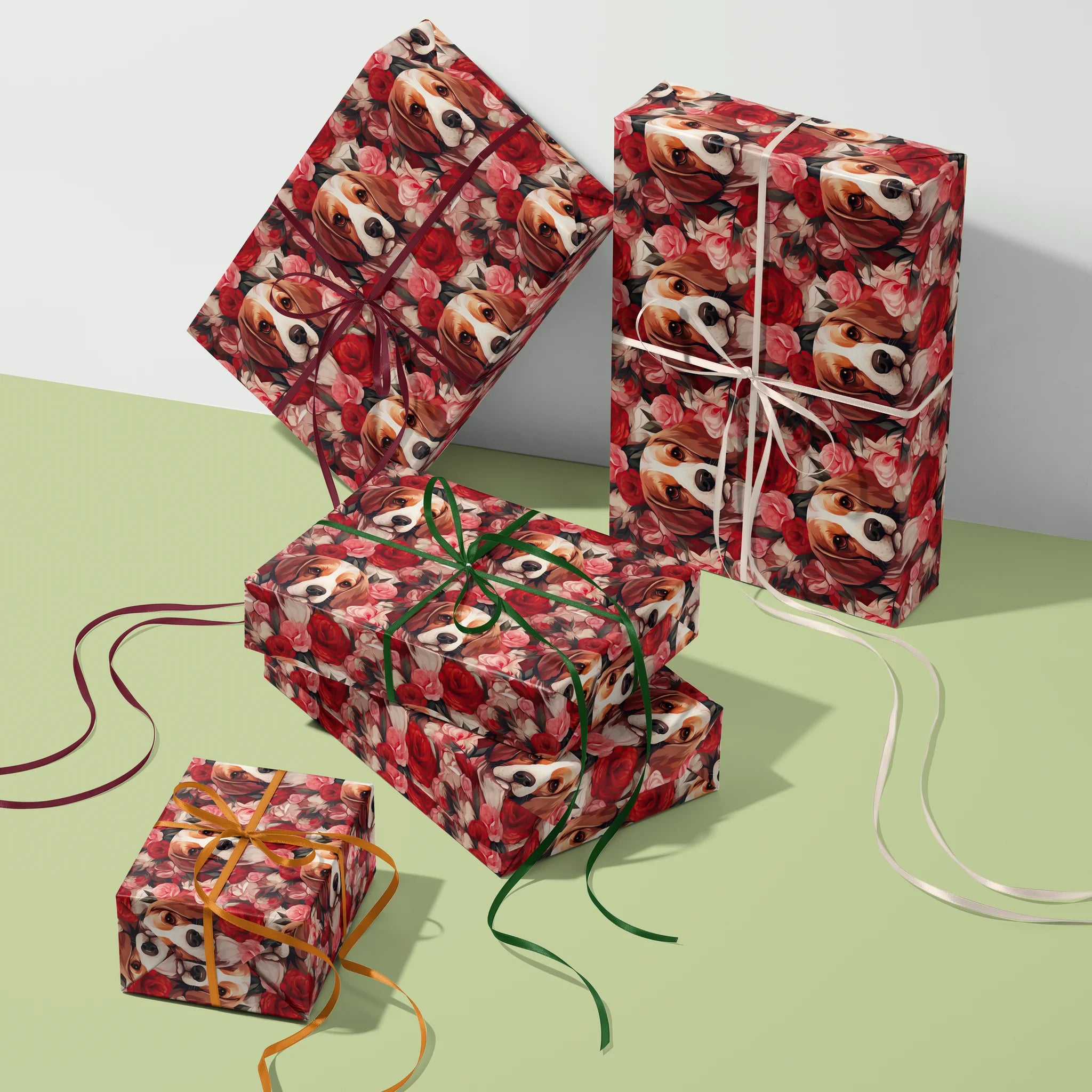 Beagle In Bloom Gift Wrapping Paper
