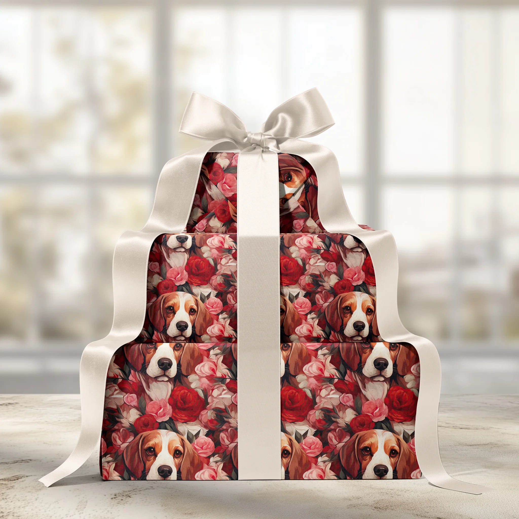 Beagle In Bloom Gift Wrapping Paper