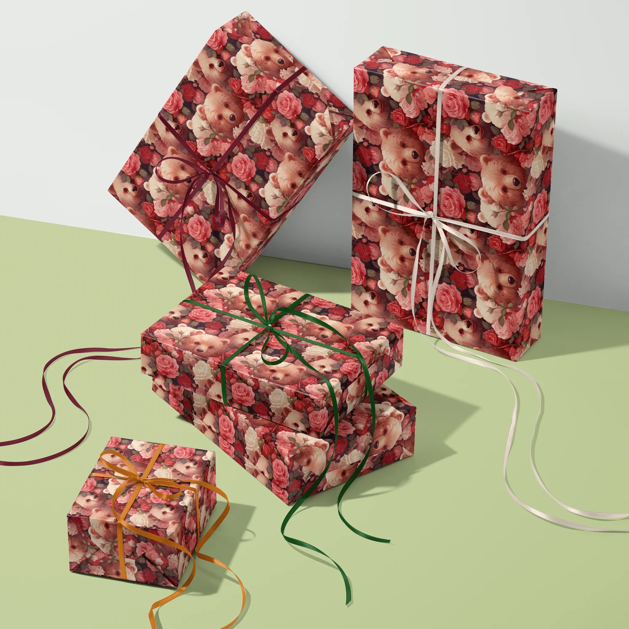 Cozy Bear Garden Gift Wrapping Paper