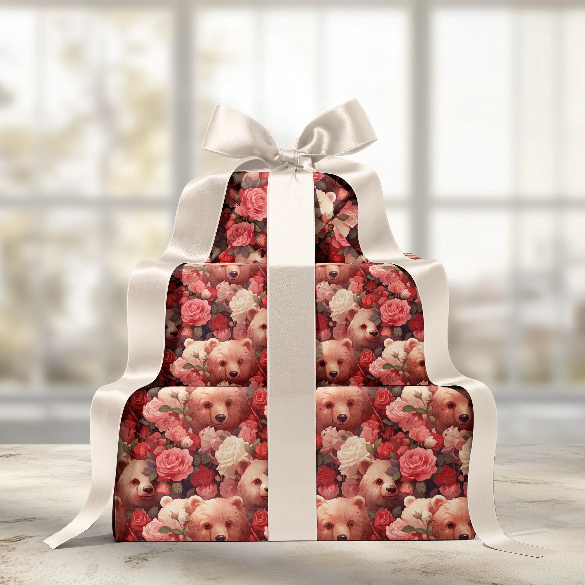 Cozy Bear Garden Gift Wrapping Paper