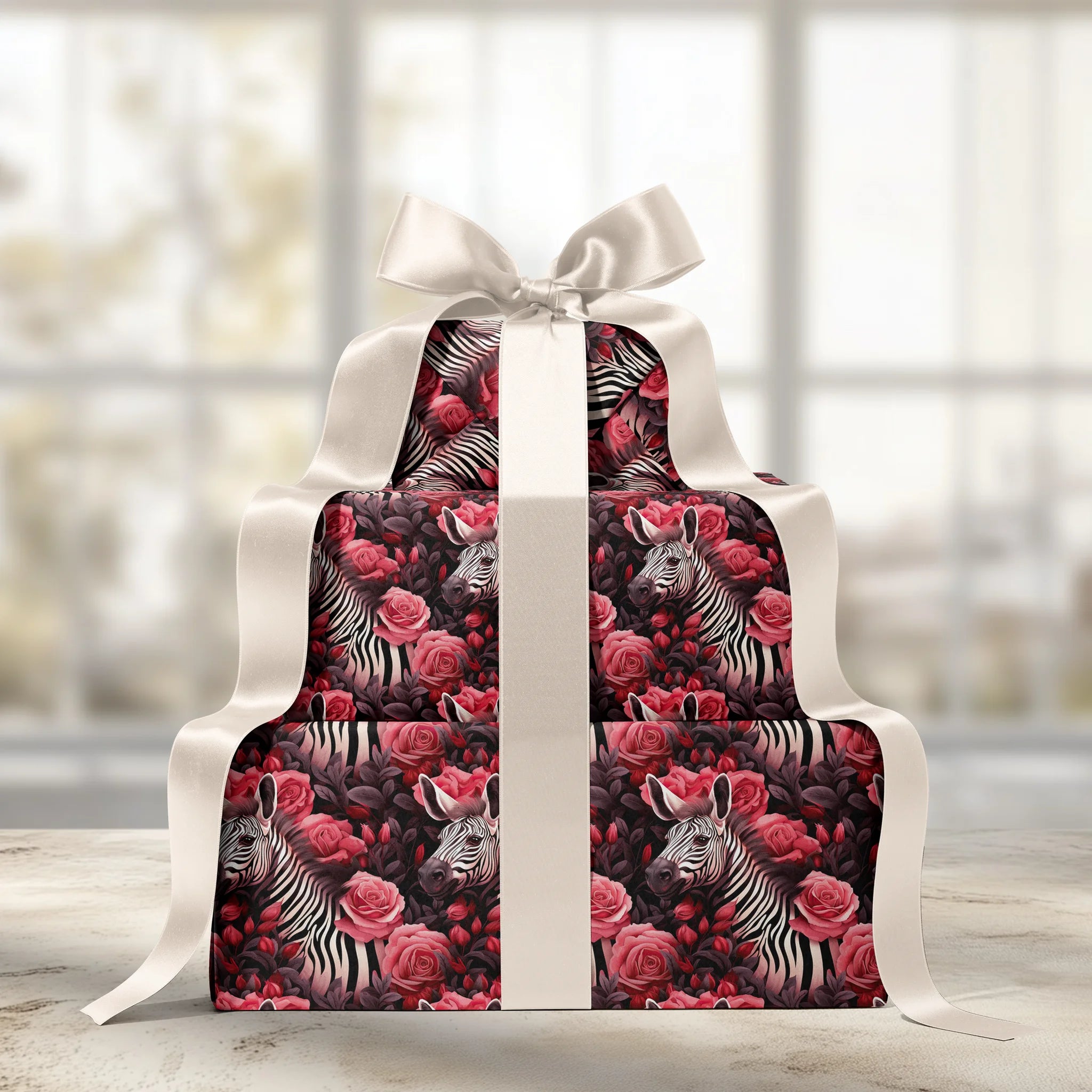 Stripes And Rosy Hues Gift Wrapping Paper