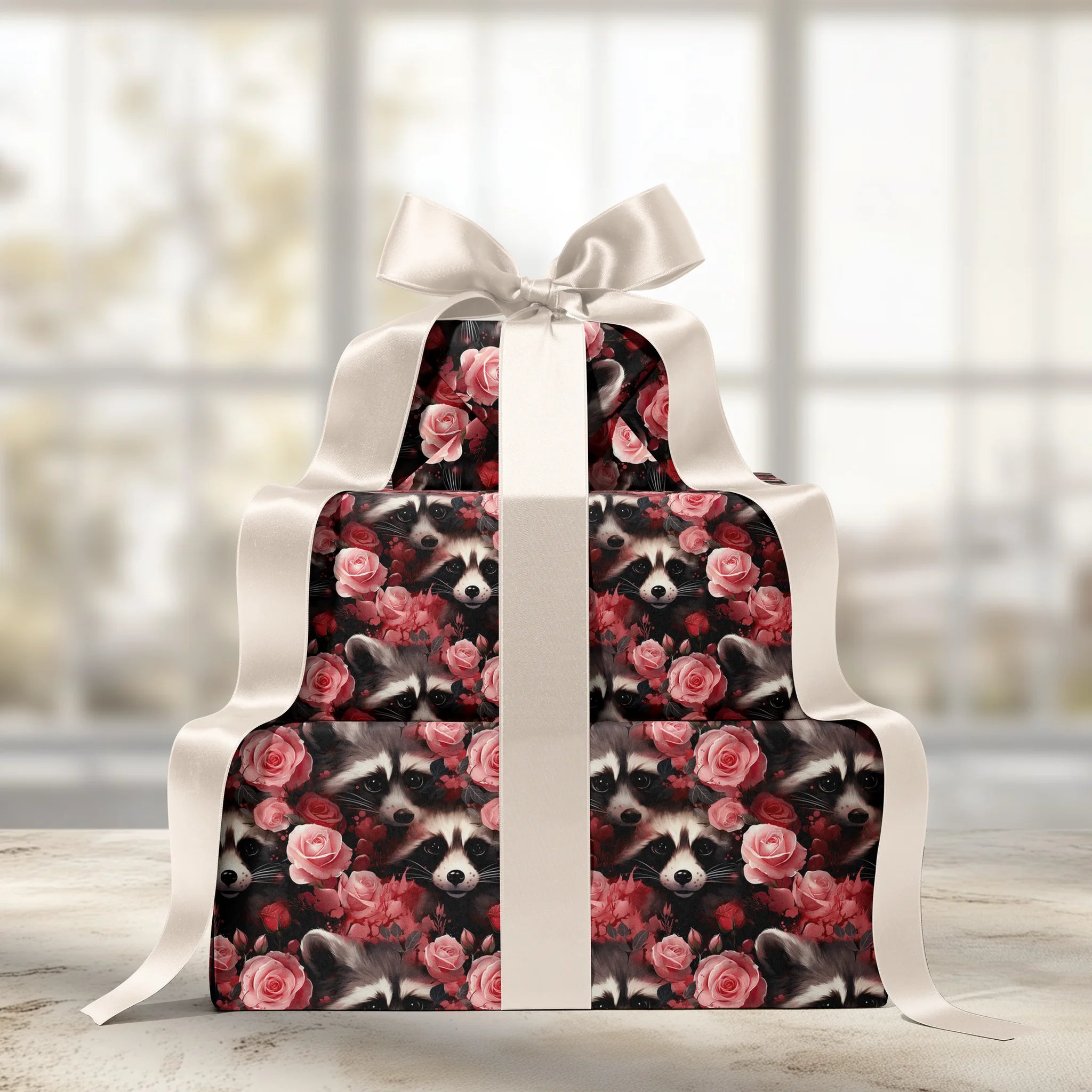 Cute Masked Visitor Gift Wrapping Paper