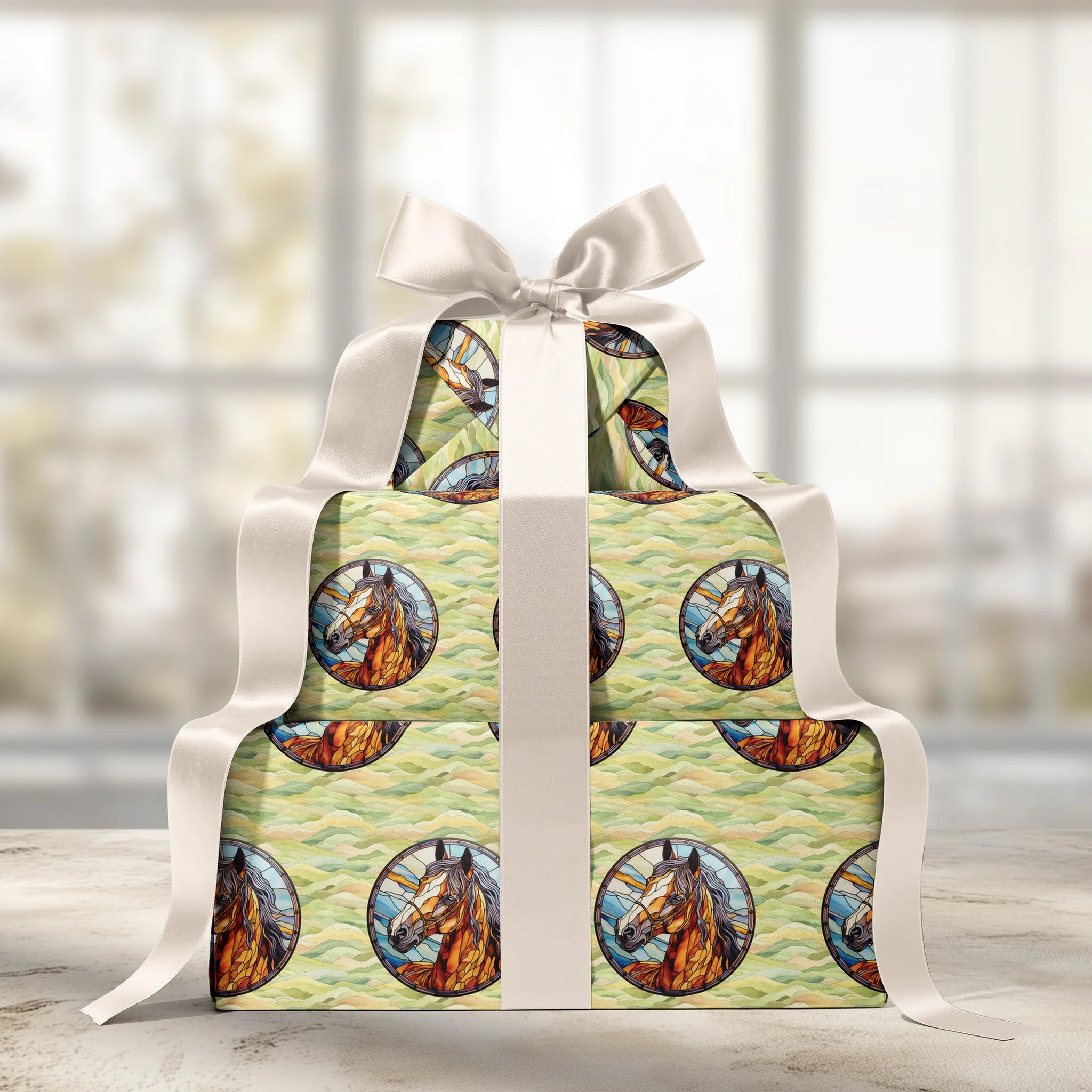 Dynamic Equestrian Beauty Gift Wrapping Paper