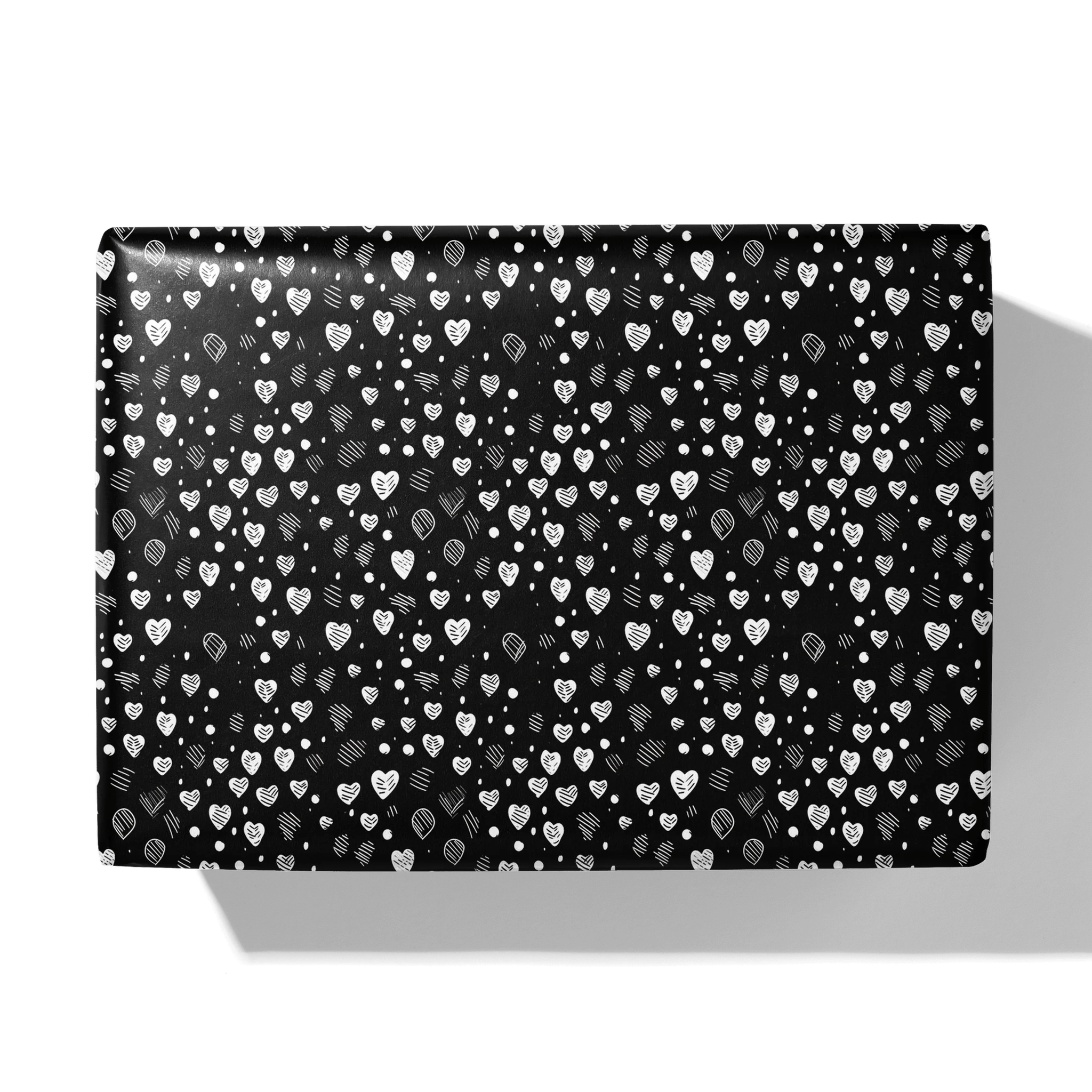 Black And Shiny Love Gift Wrapping Paper