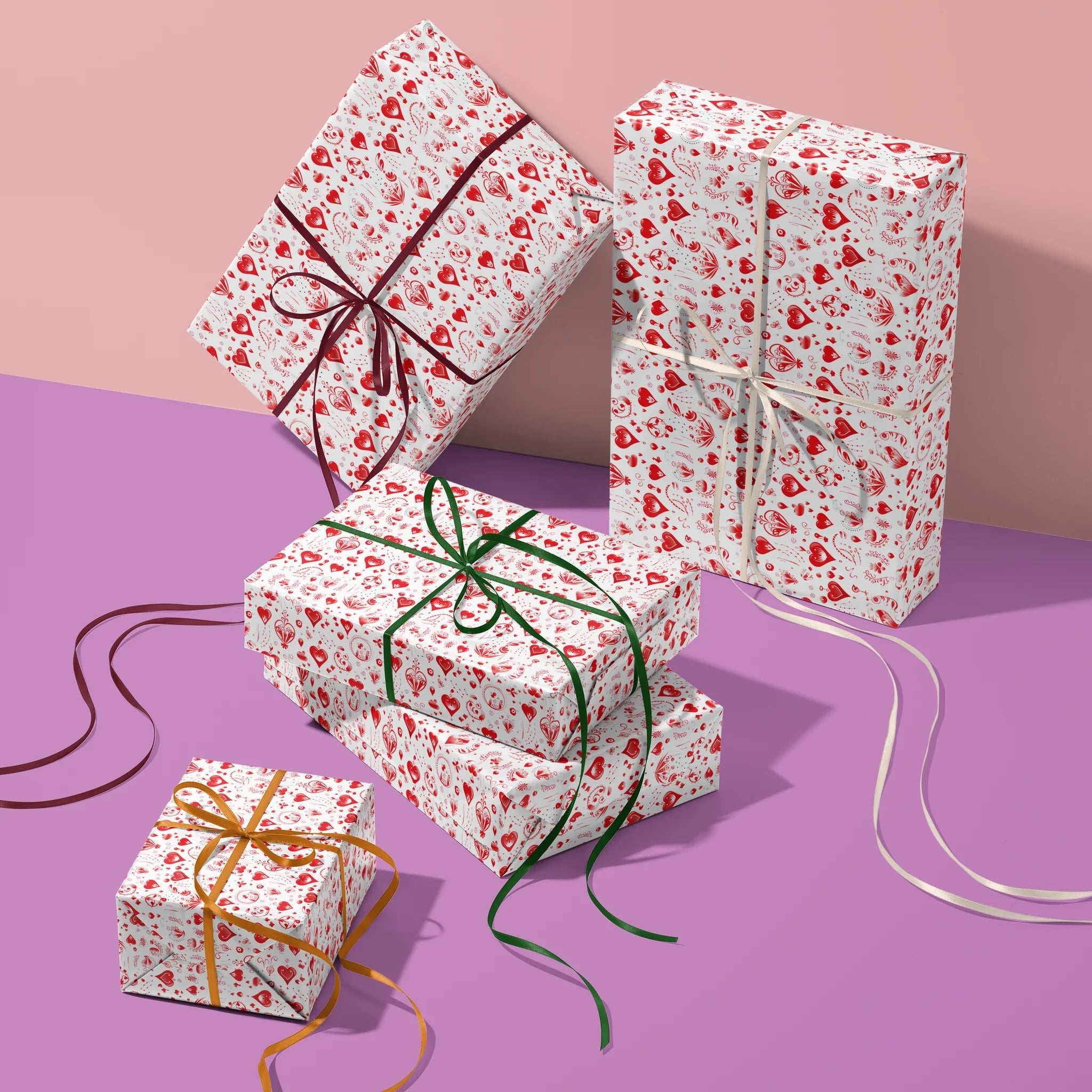 Hearts And Cute Doodles Gift Wrapping Paper