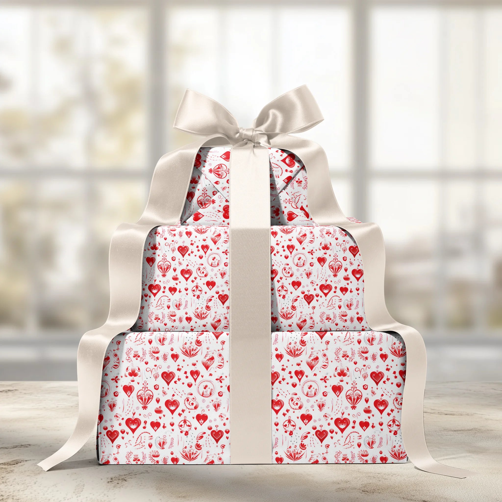 Hearts And Cute Doodles Gift Wrapping Paper