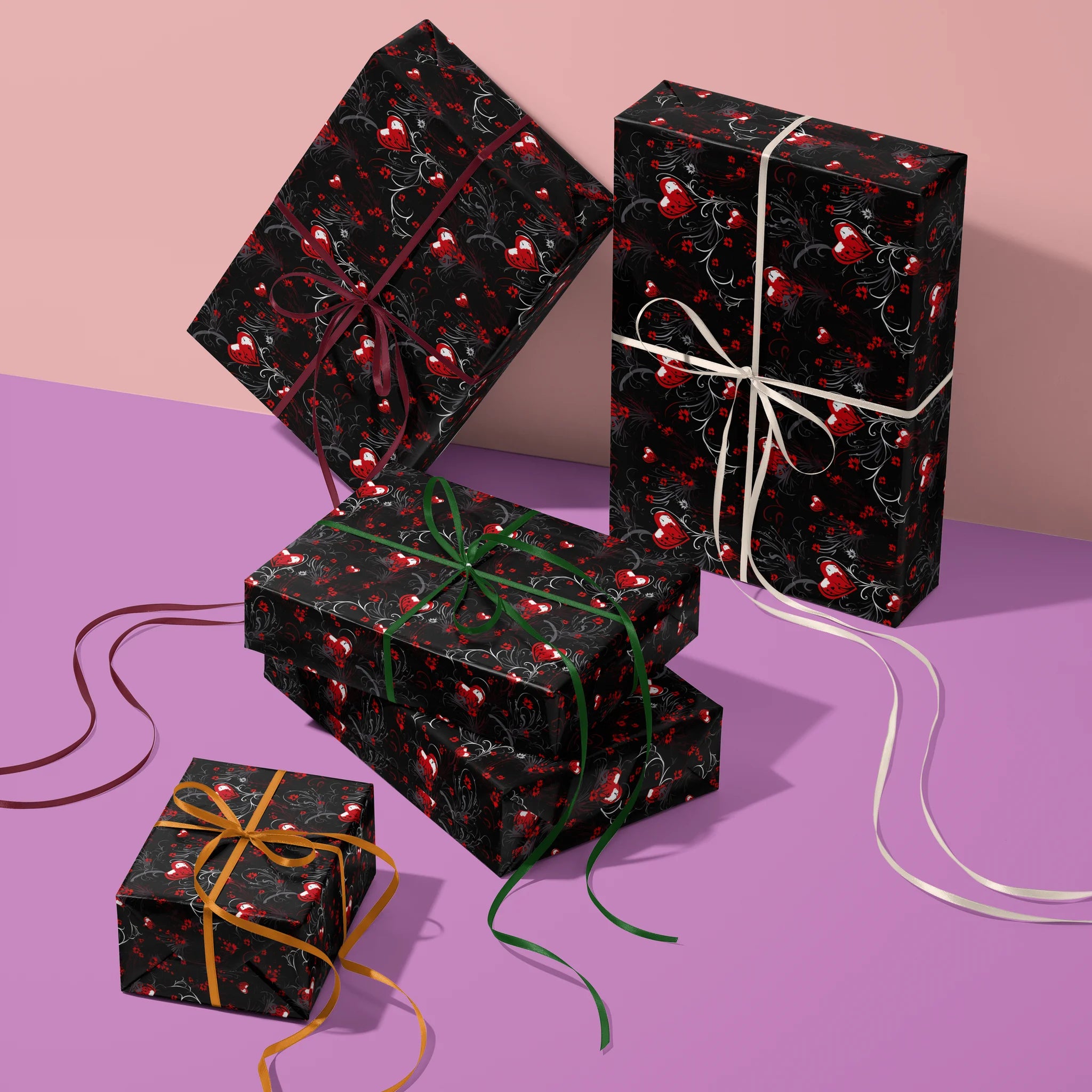Red Flowers Pop Gift Wrapping Paper