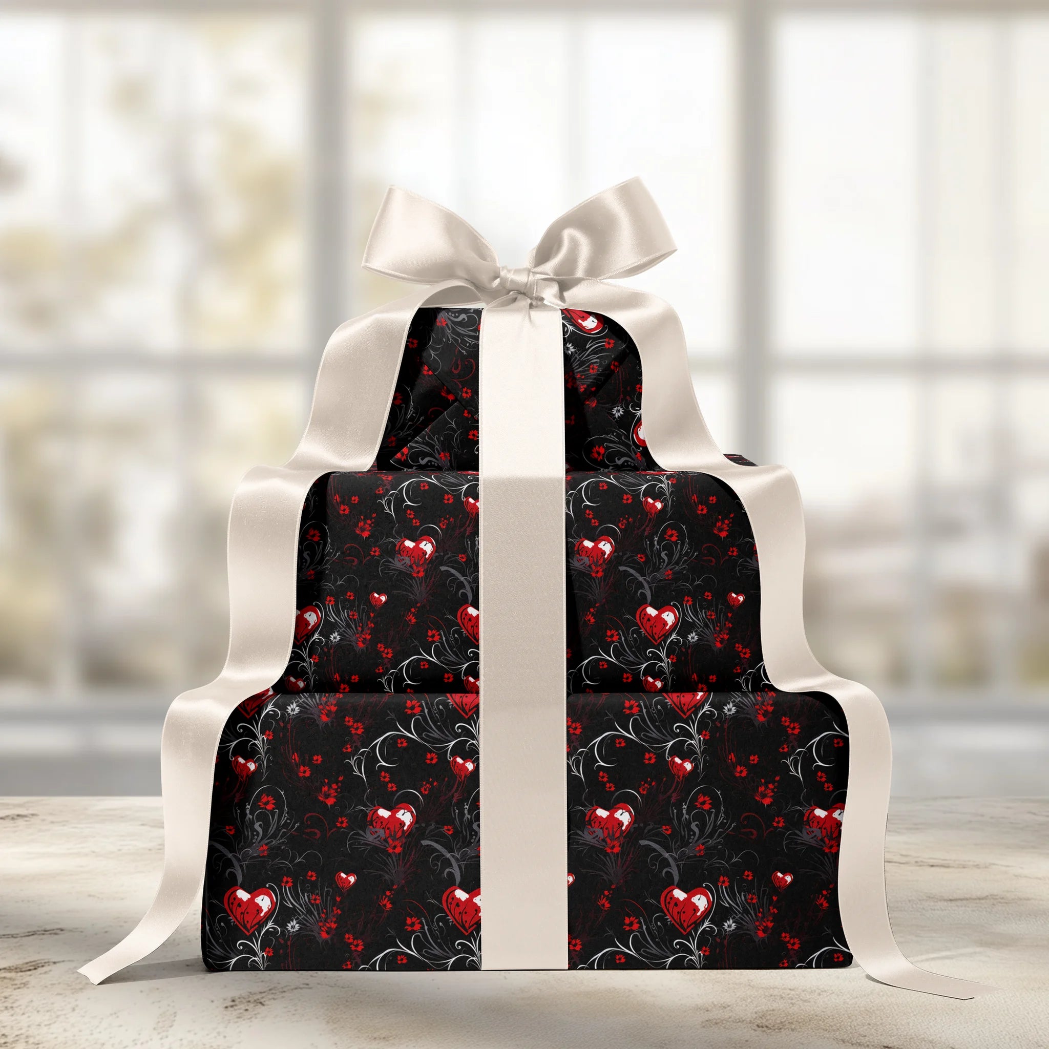 Red Flowers Pop Gift Wrapping Paper