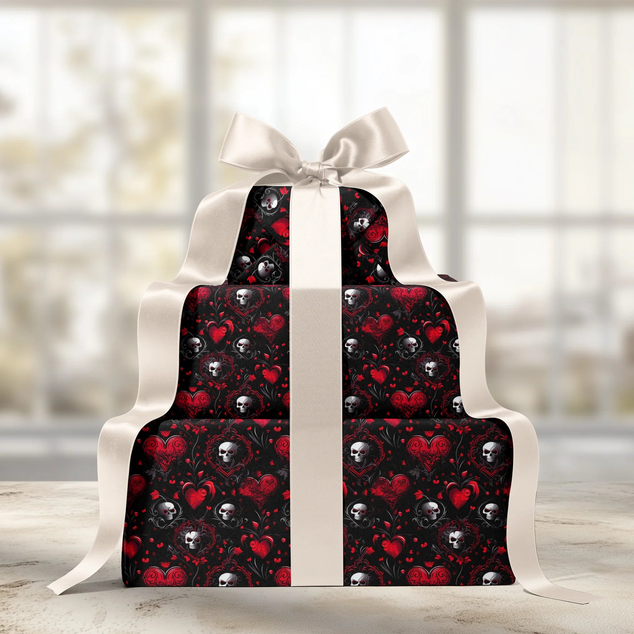 Red And Spooky Gift Wrapping Paper