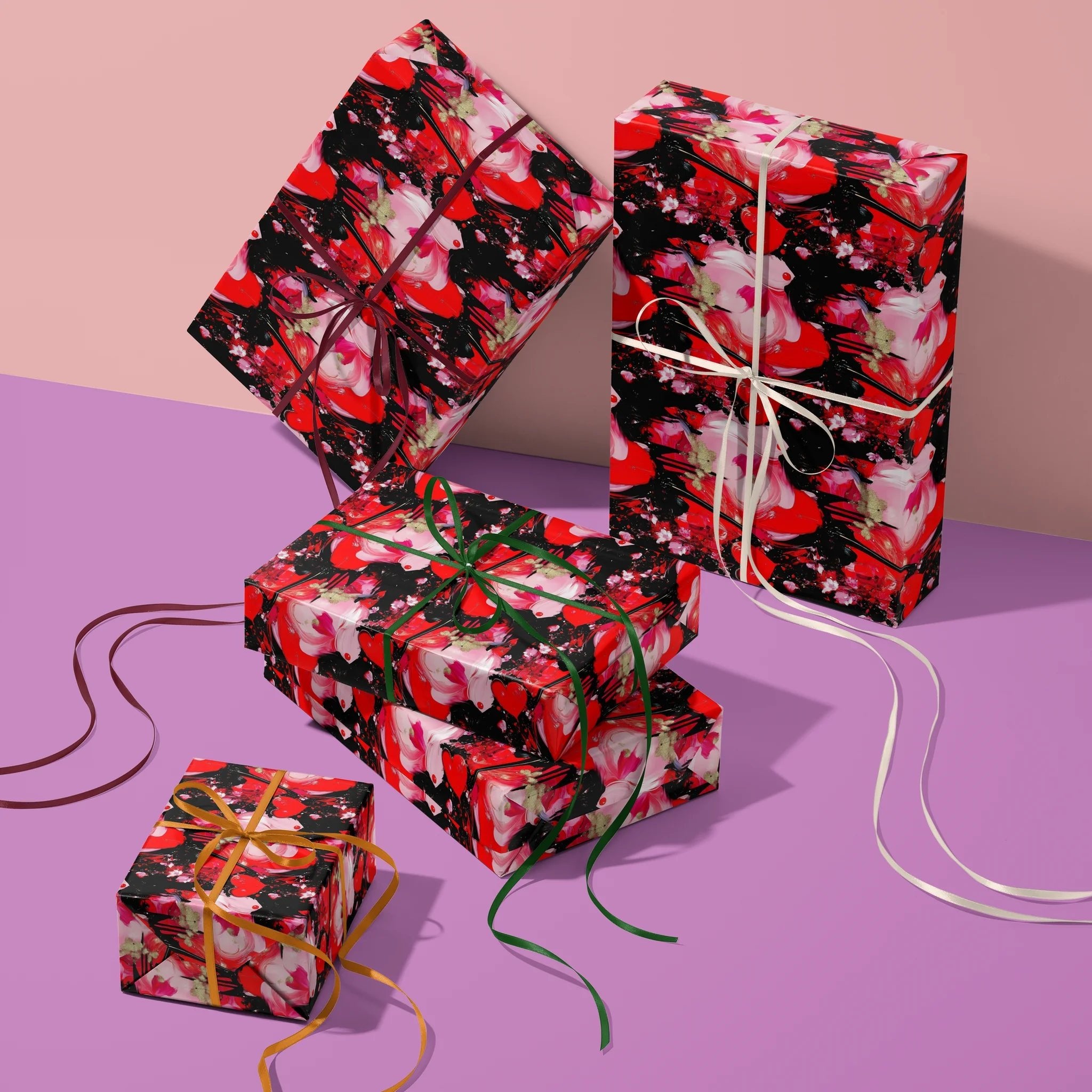 Red And Crazy Gift Wrapping Paper