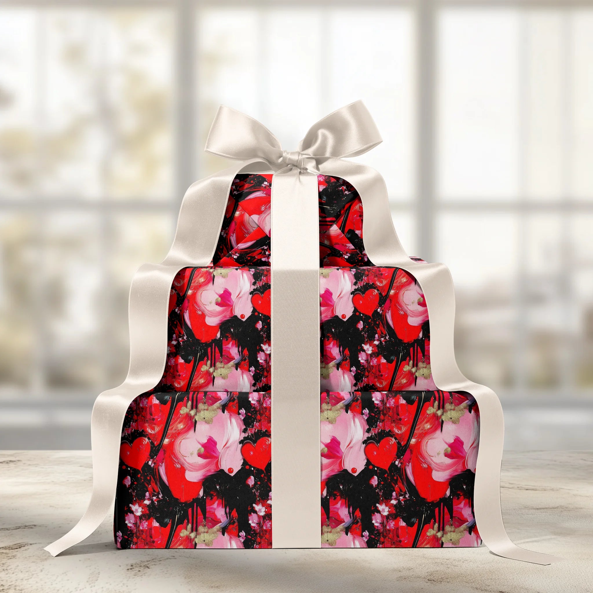 Red And Crazy Gift Wrapping Paper