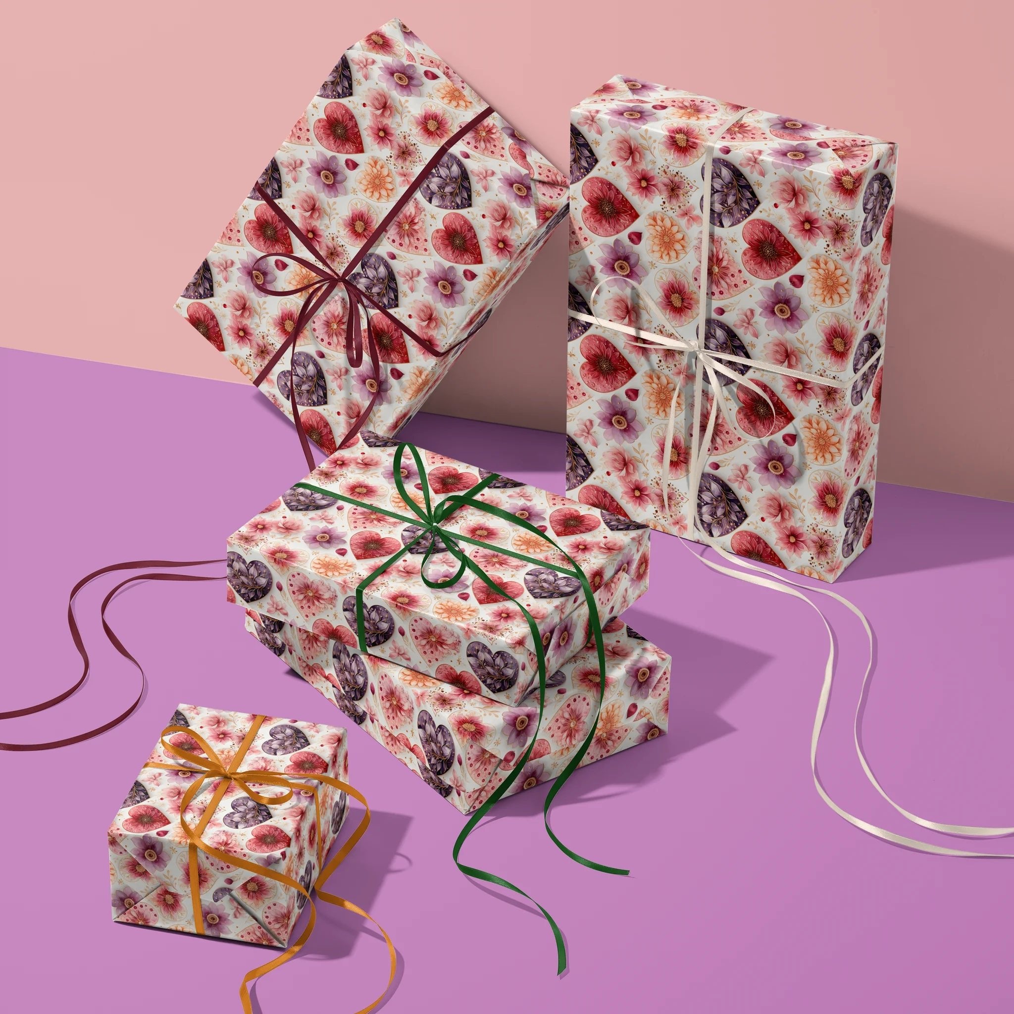 Heartfelt Elegance Gift Wrapping Paper