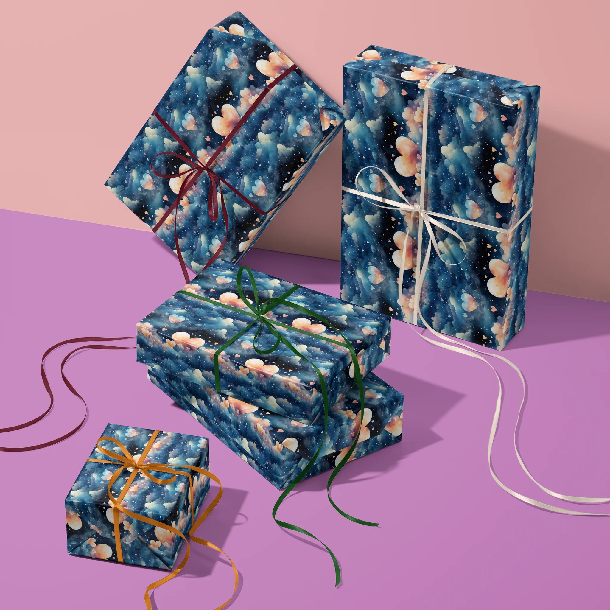Moonlit Heartscapes Gift Wrapping Paper