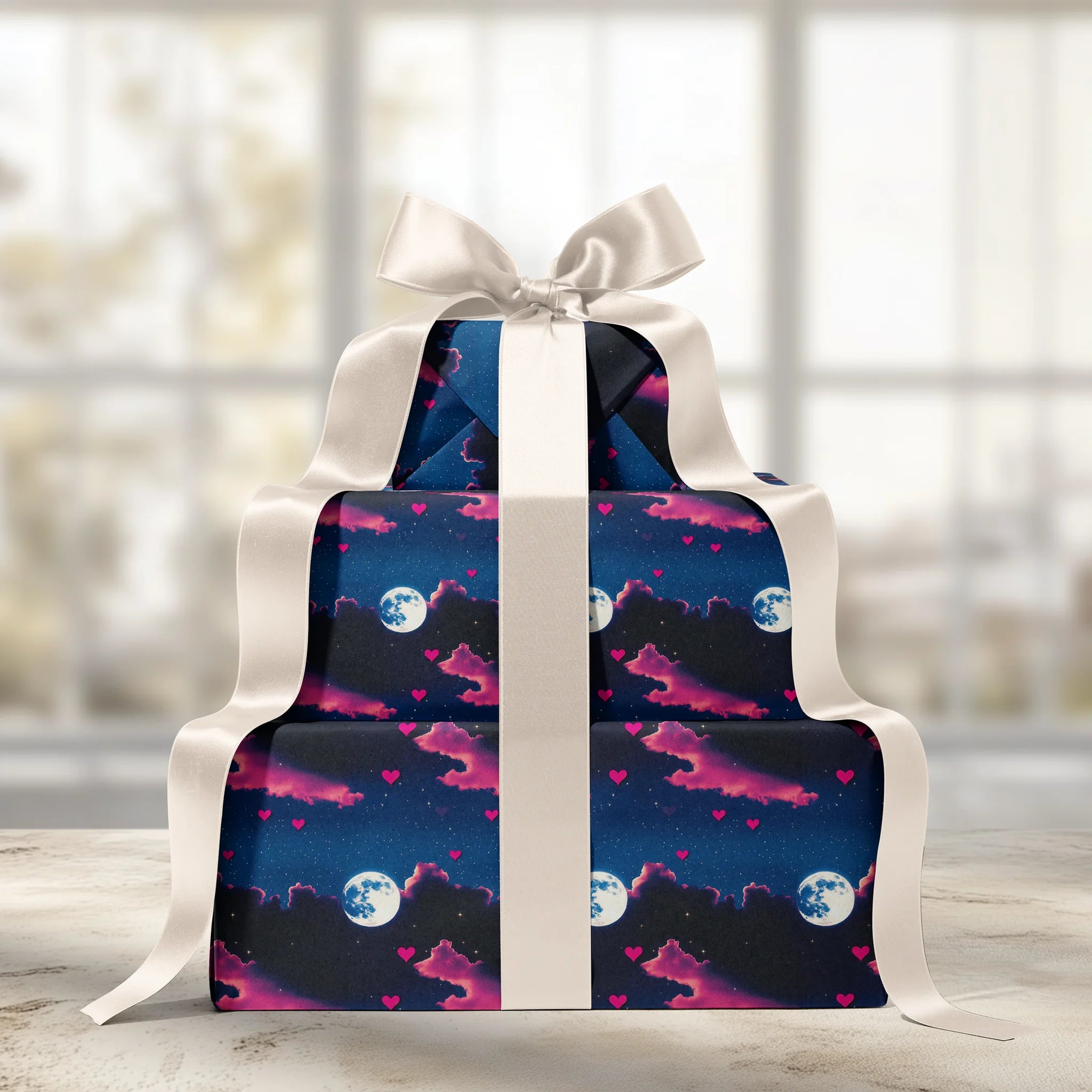Stargazing Hearts Gift Wrapping Paper