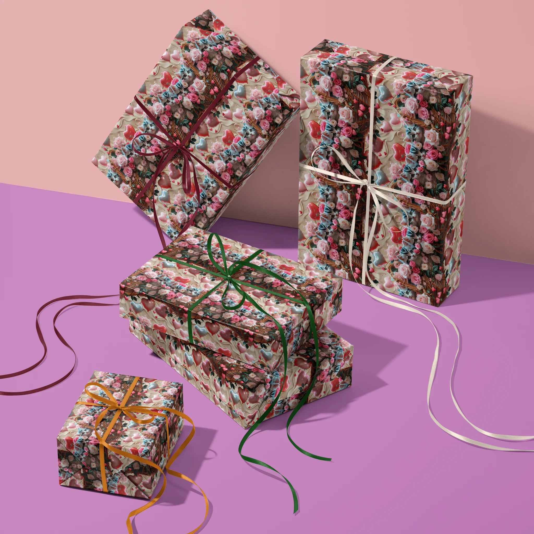 Love Meow Gift Wrapping Paper