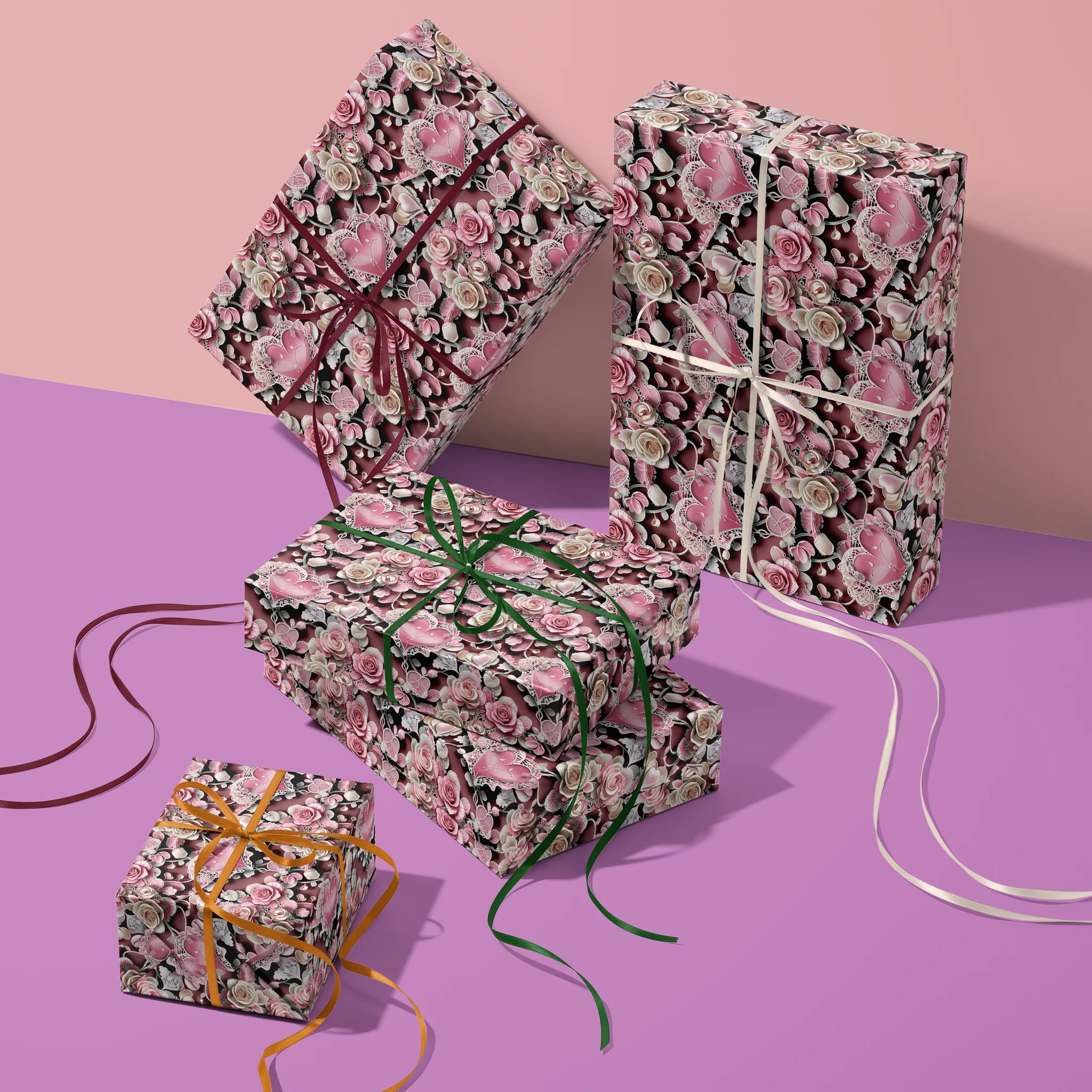 Intricate Love Story Gift Wrapping Paper