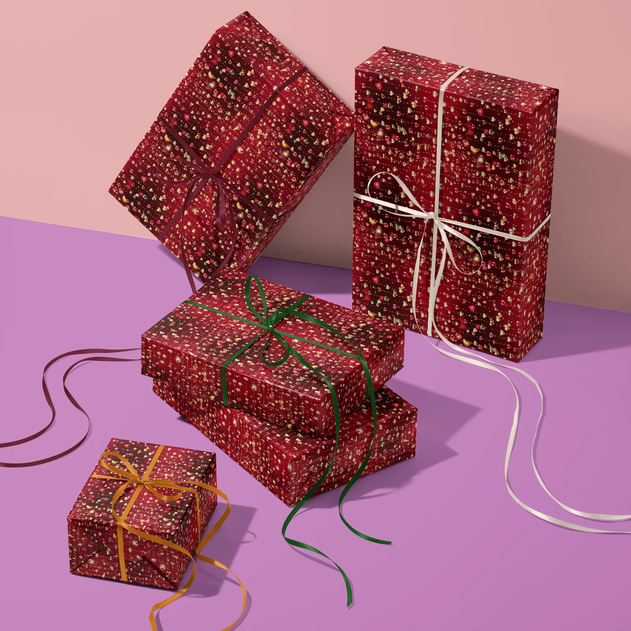 Golden Heartstrings Gift Wrapping Paper