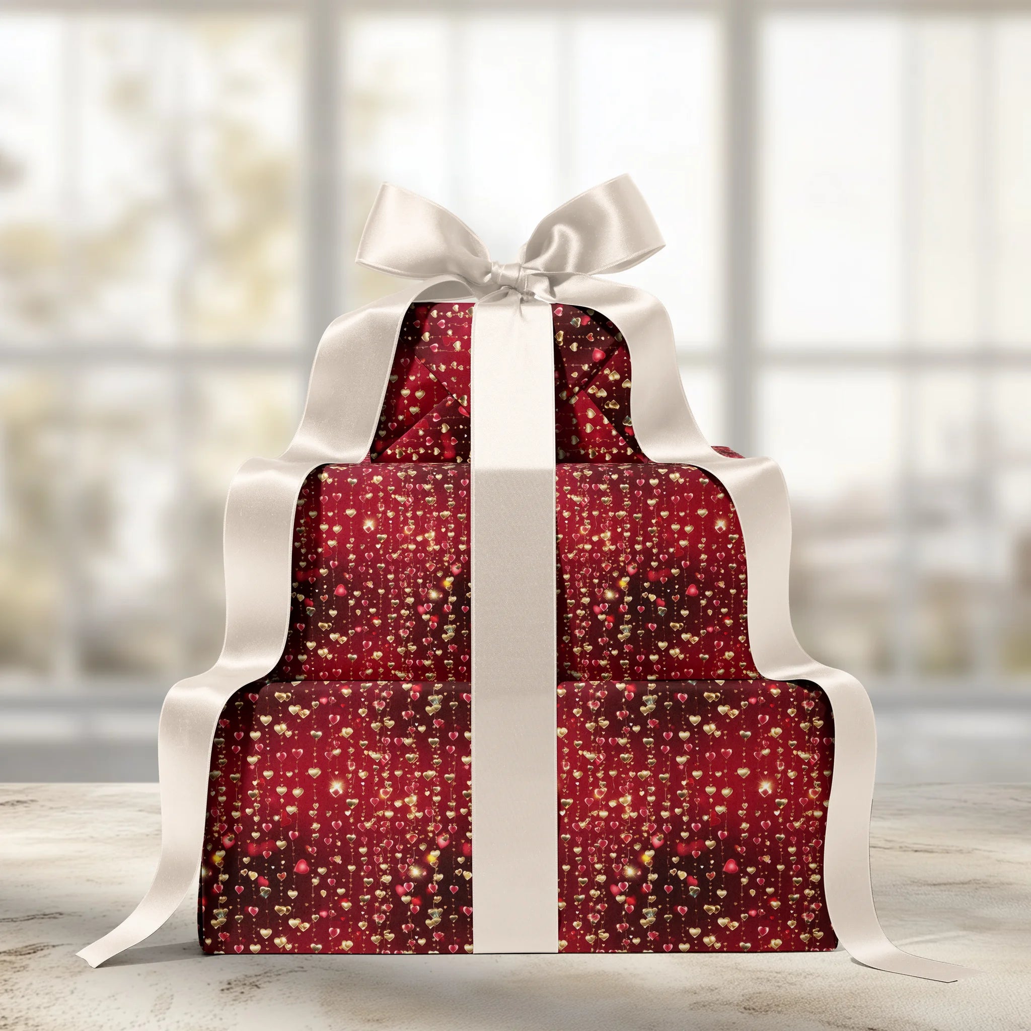 Golden Heartstrings Gift Wrapping Paper