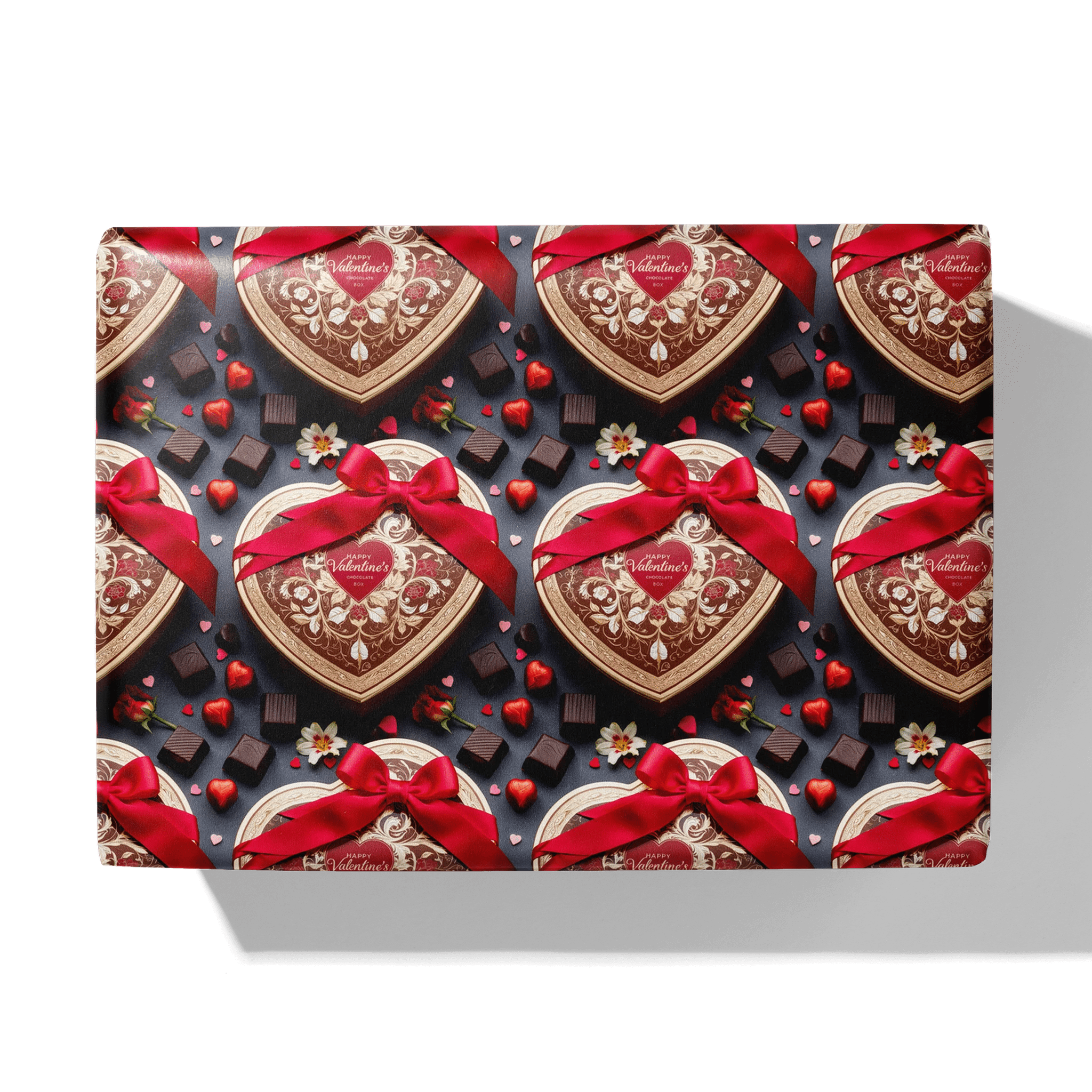 Love Heart Box Gift Wrapping Paper