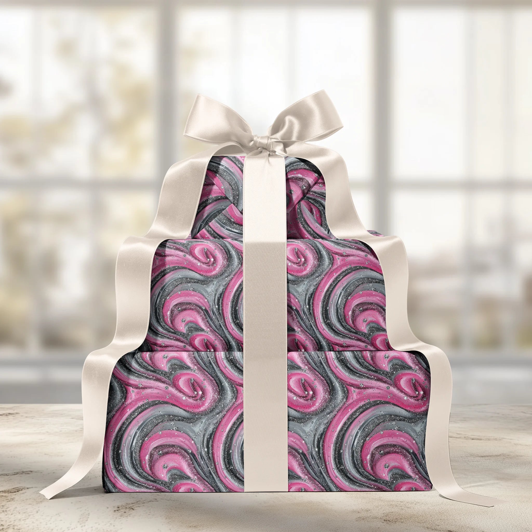 Glittery Flow Gift Wrapping Paper