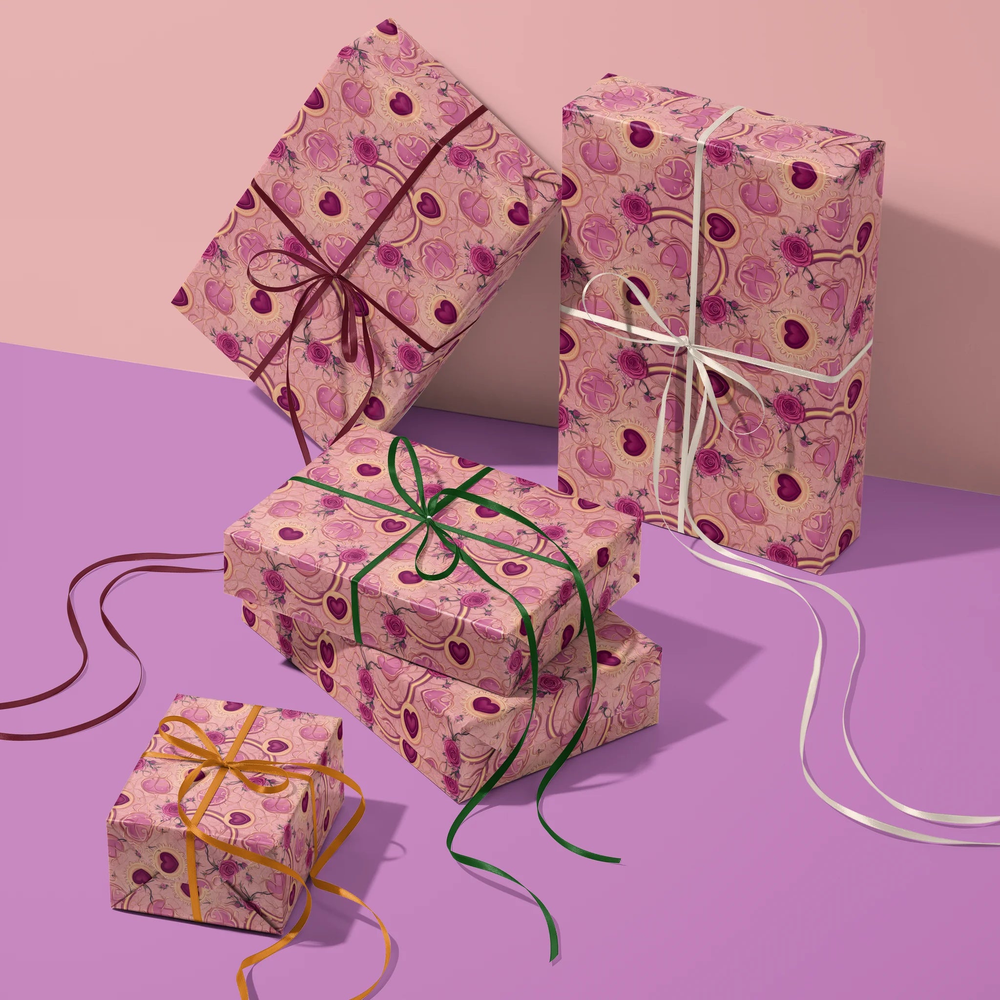 Baroque Valentine Gift Wrapping Paper