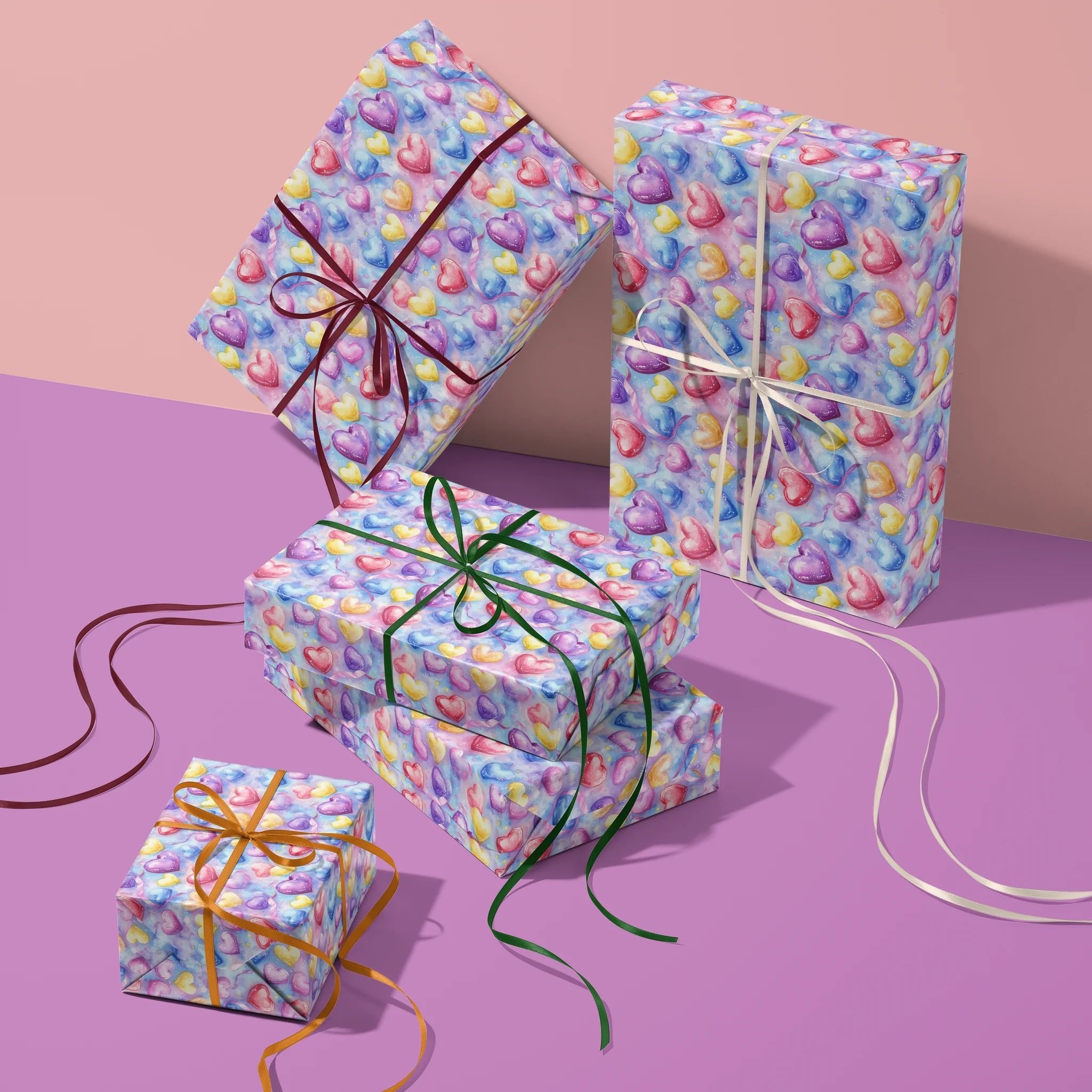 Dreamy Heart Clusters Gift Wrapping Paper