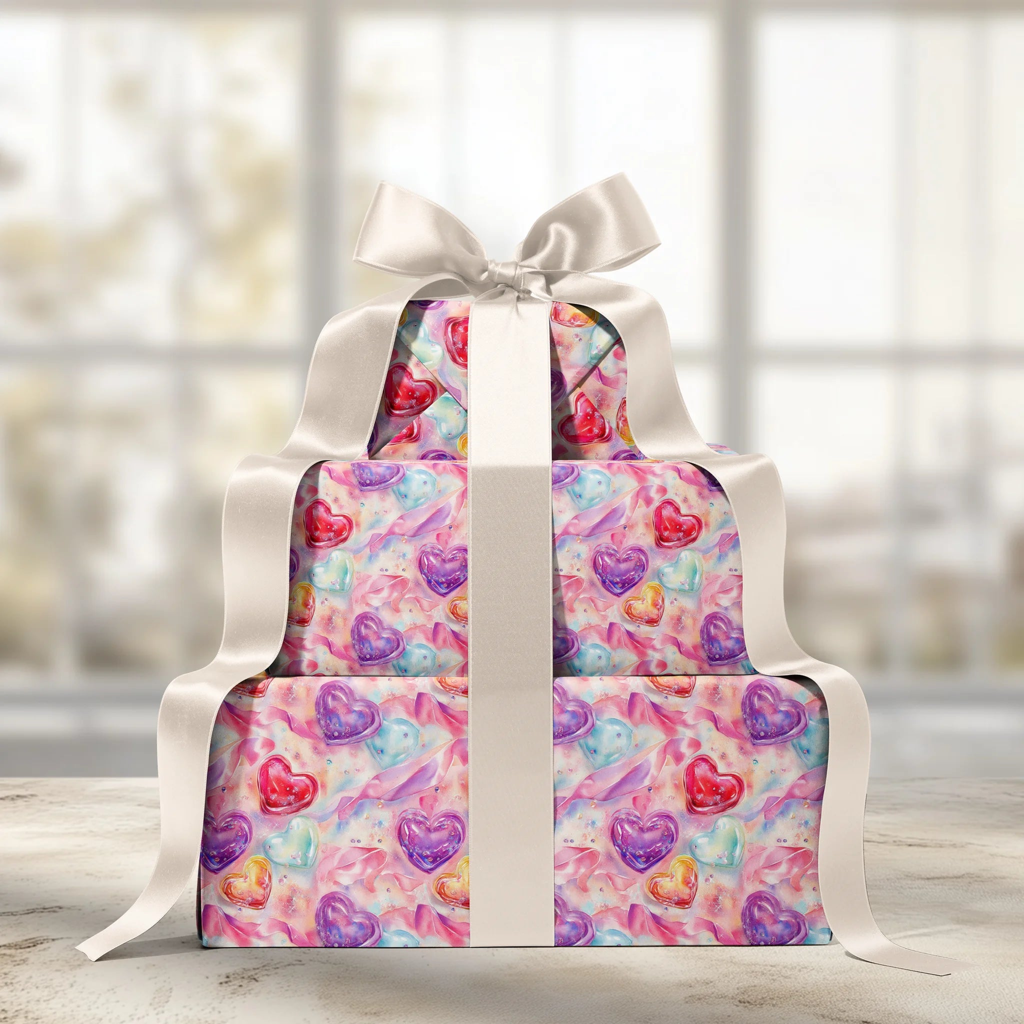 Sparkling Love Layers Gift Wrapping Paper