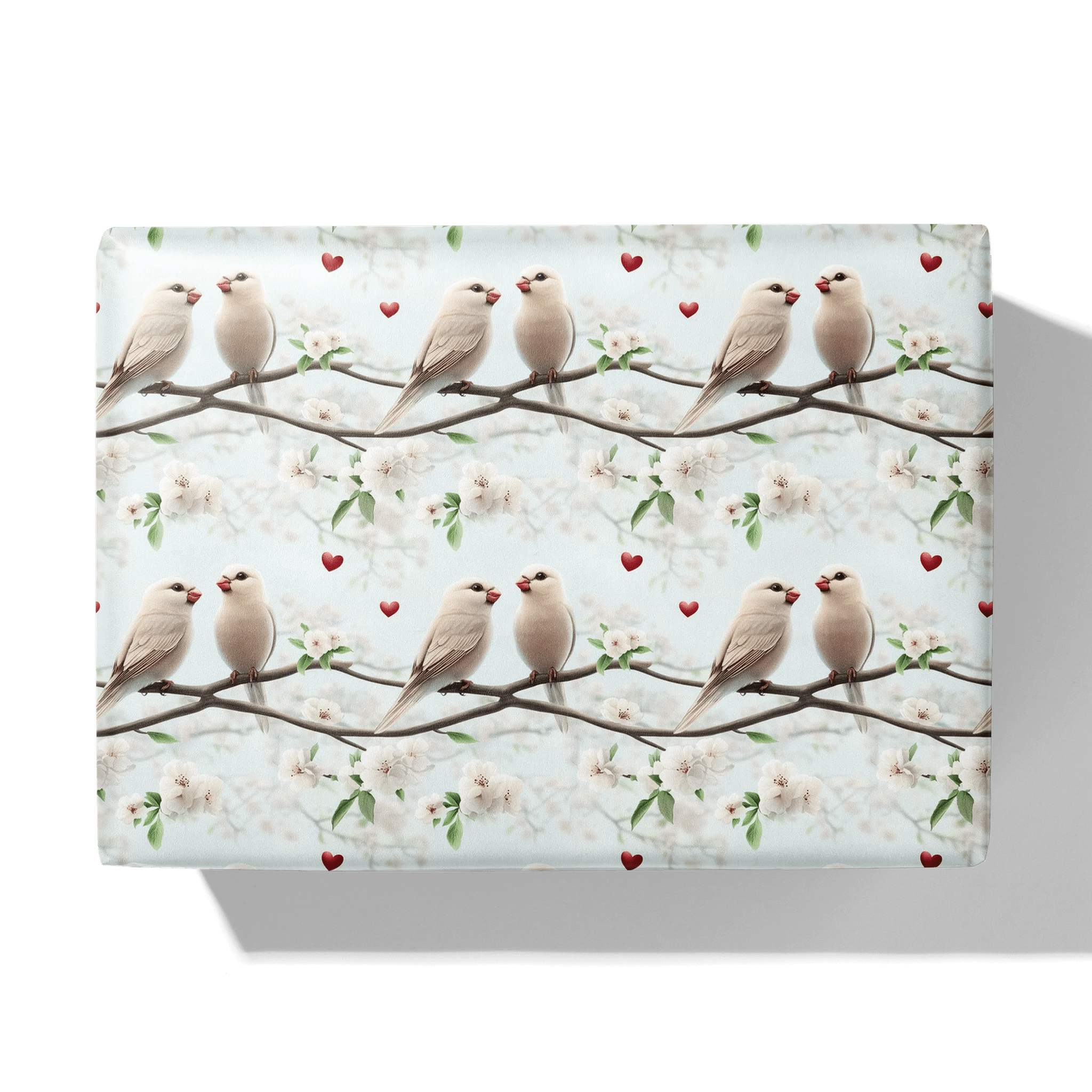 Heartfelt Feathered Pair Gift Wrapping Paper