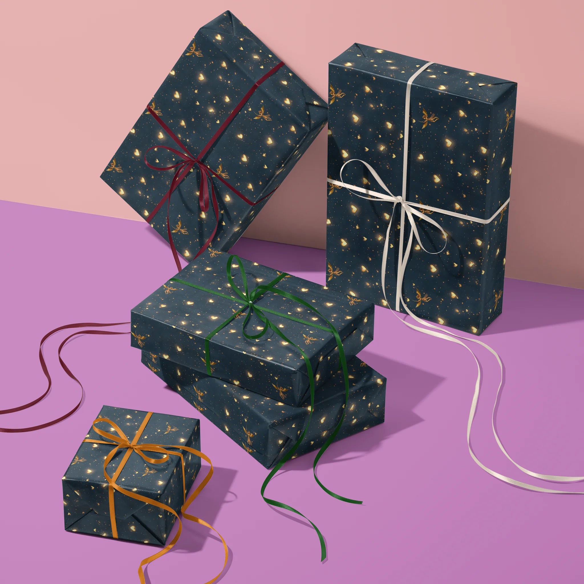 Cupid’s Heart Glow Gift Wrapping Paper