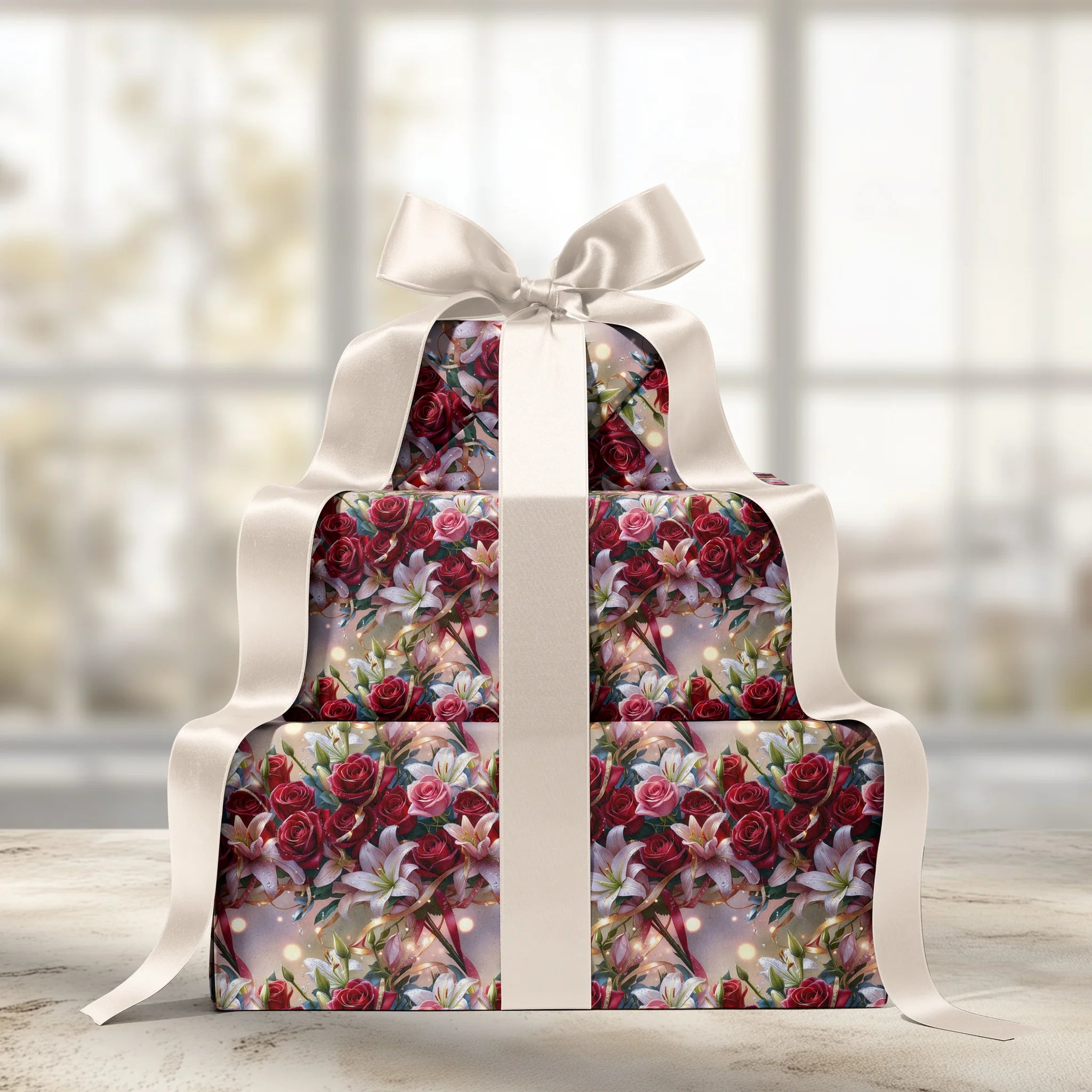 Crimson And Blush Gift Wrapping Paper
