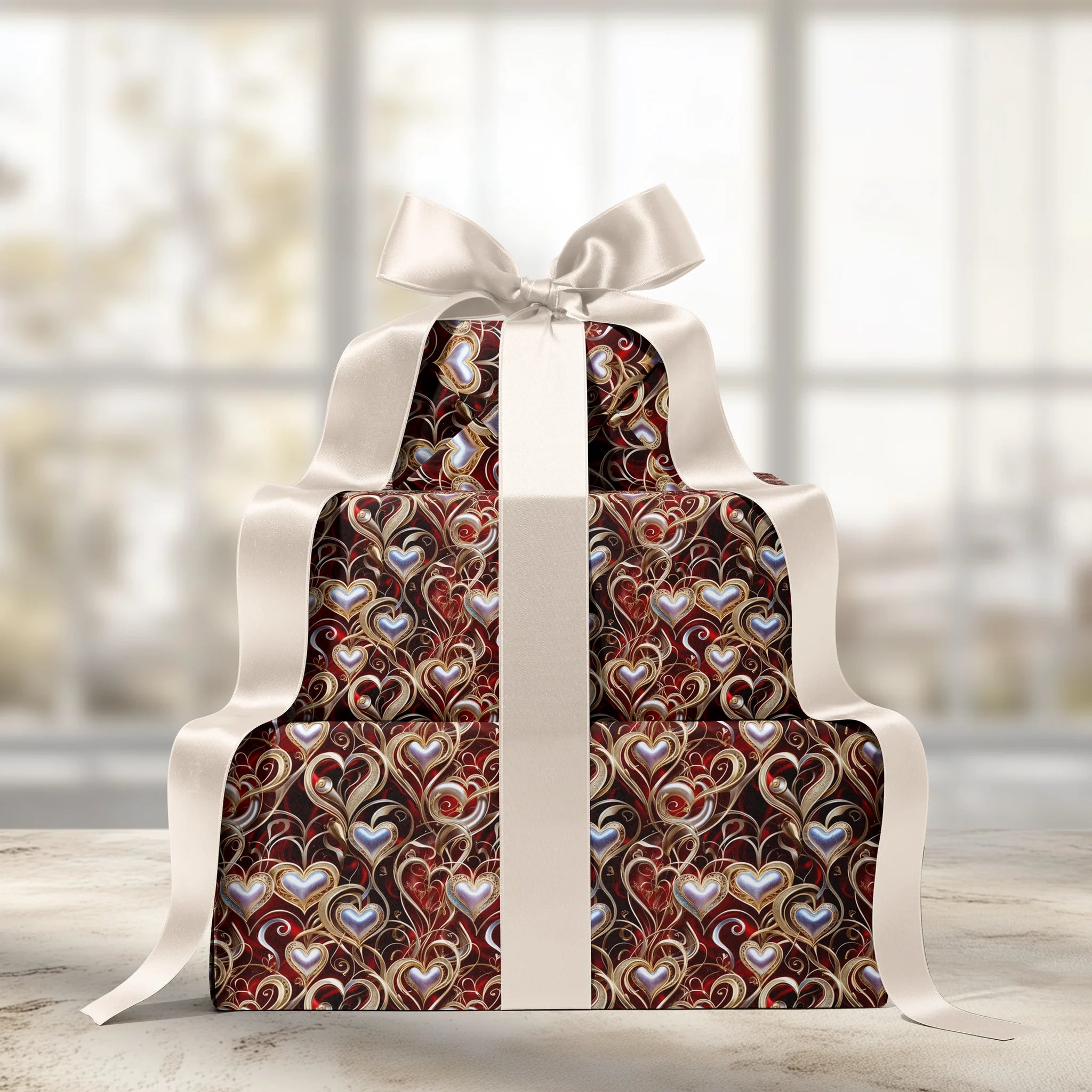 Pearl-Trimmed Symphony Gift Wrapping Paper