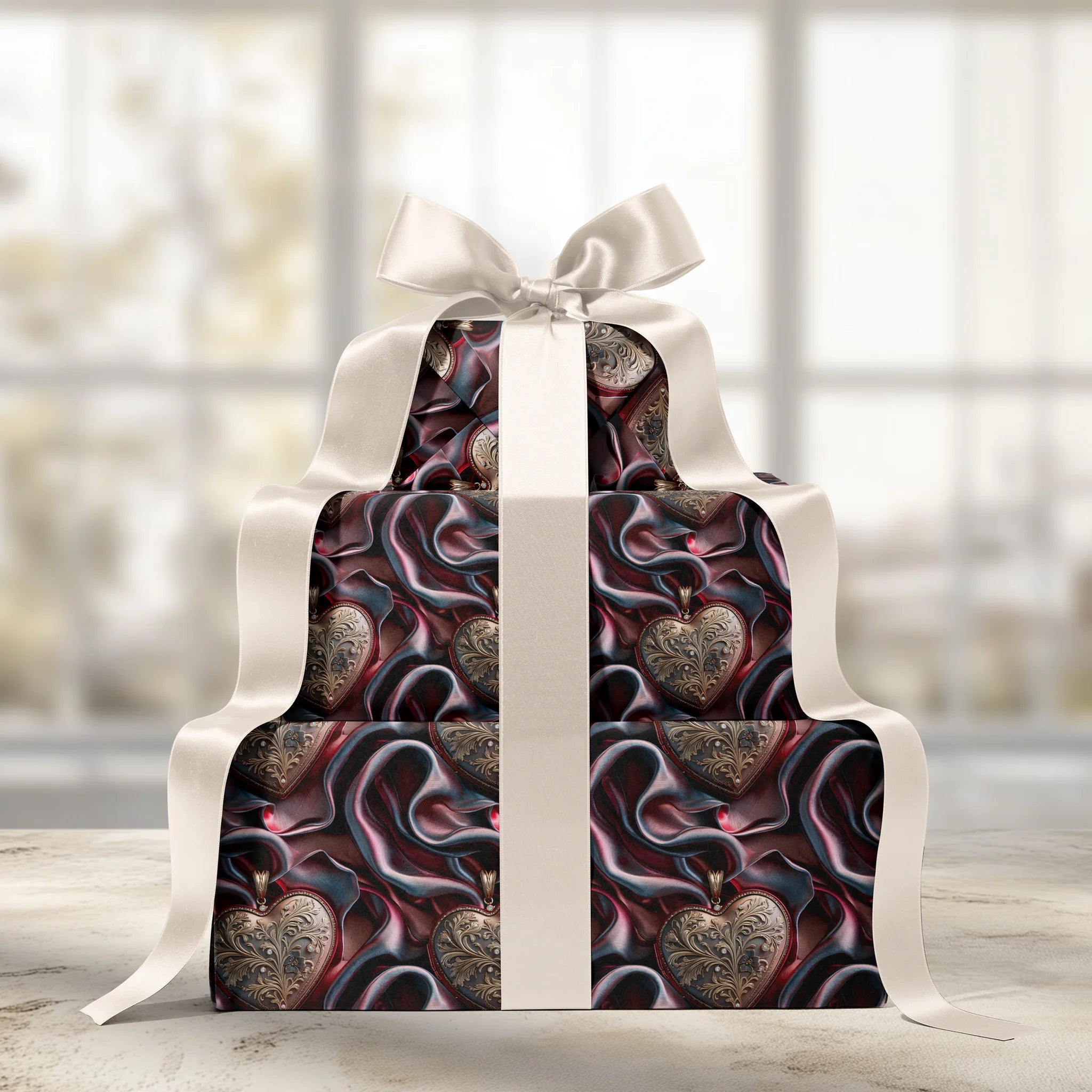 Satin Gilded Romance Gift Wrapping Paper