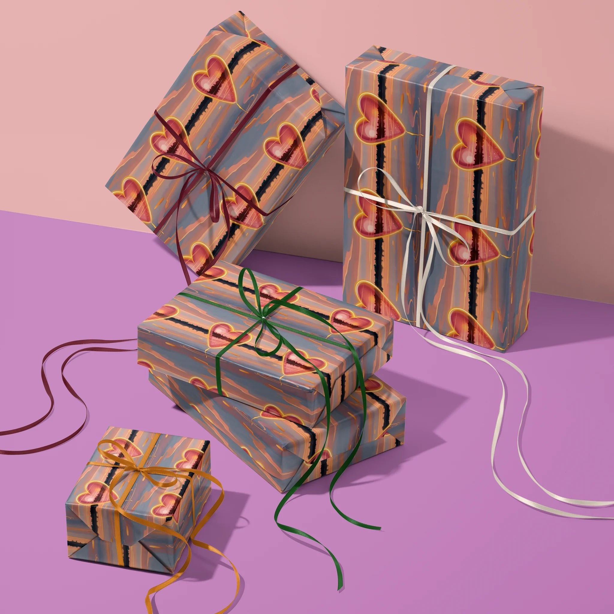 Hearts Across The Horizon Gift Wrapping Paper