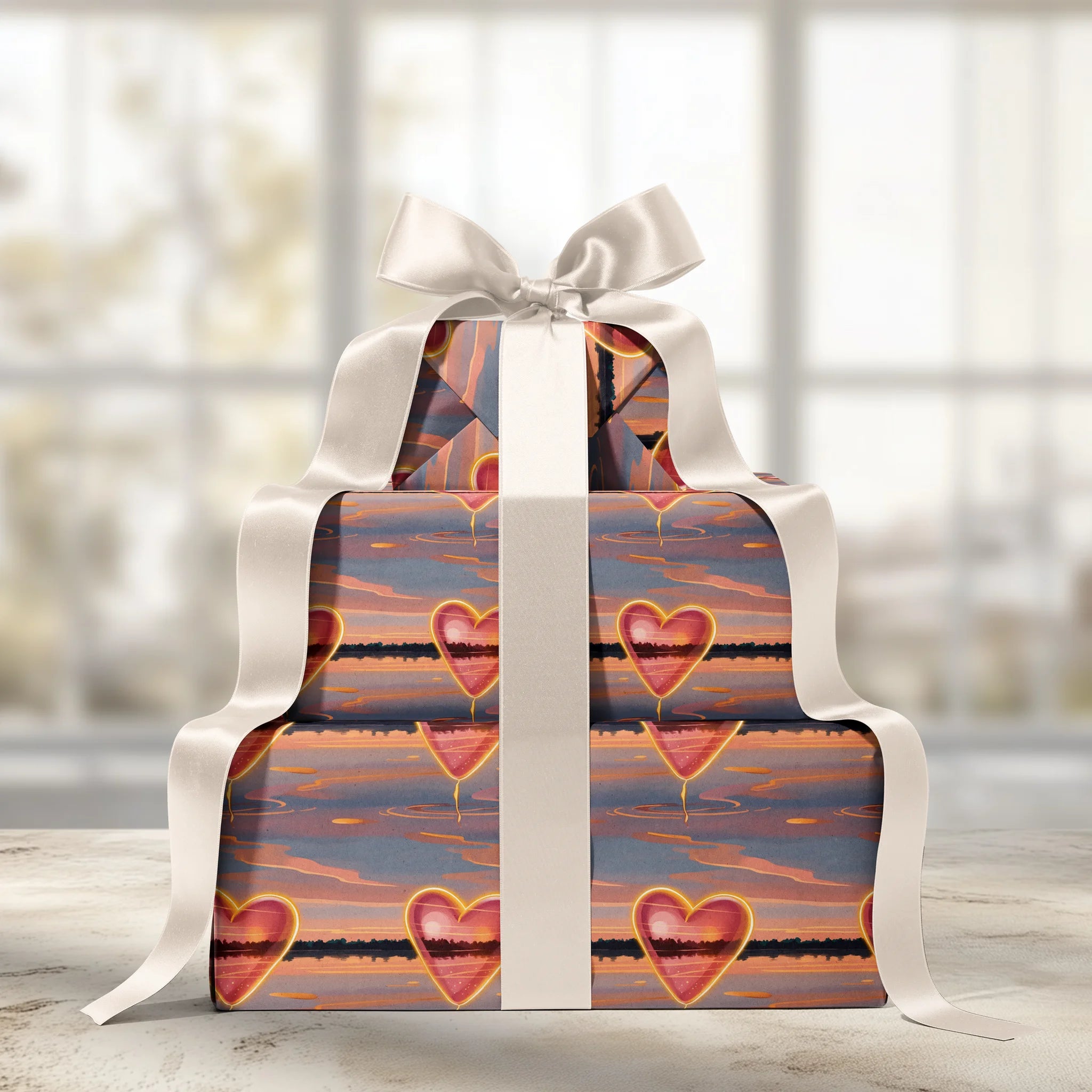 Hearts Across The Horizon Gift Wrapping Paper