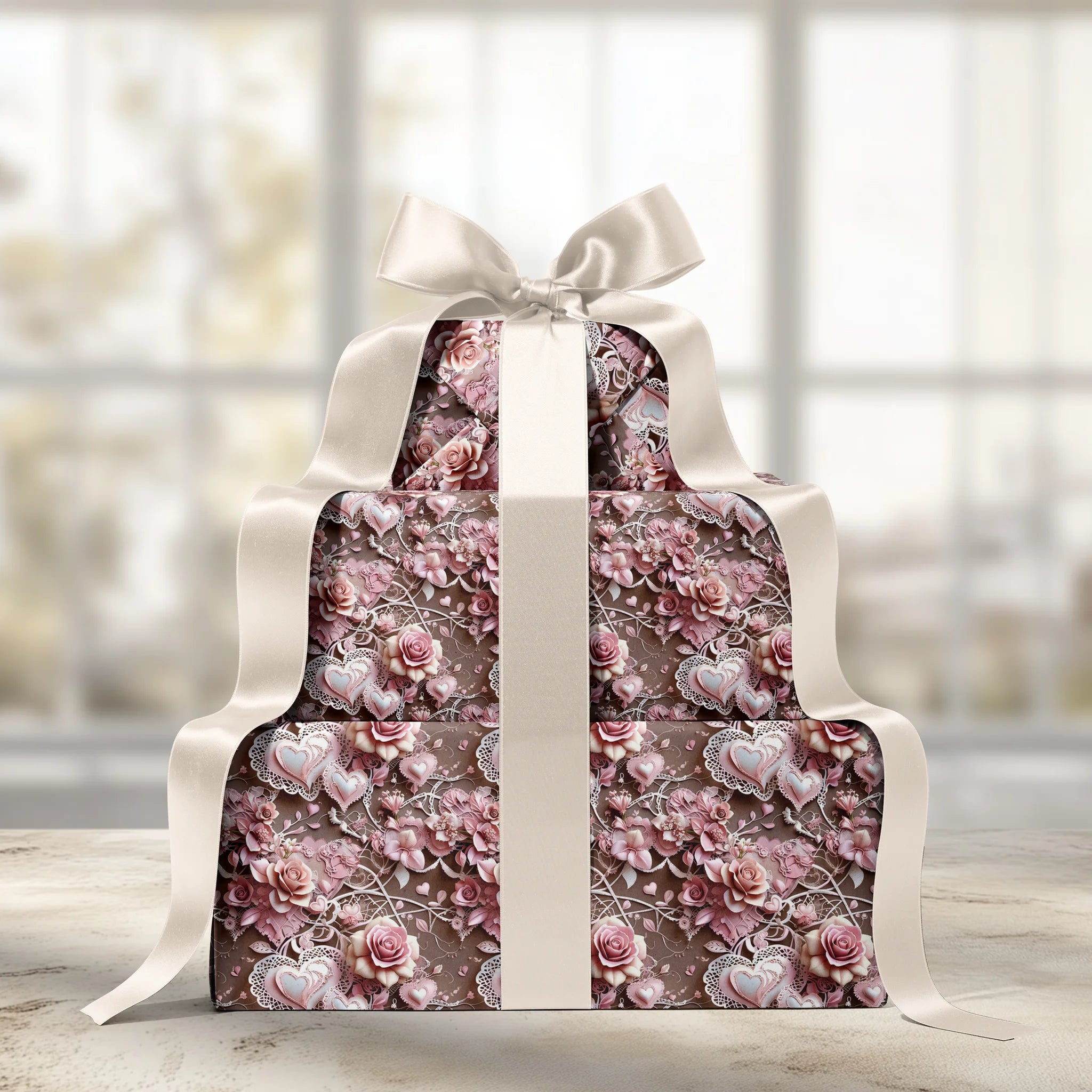 Pink Roses Of Love Gift Wrapping Paper