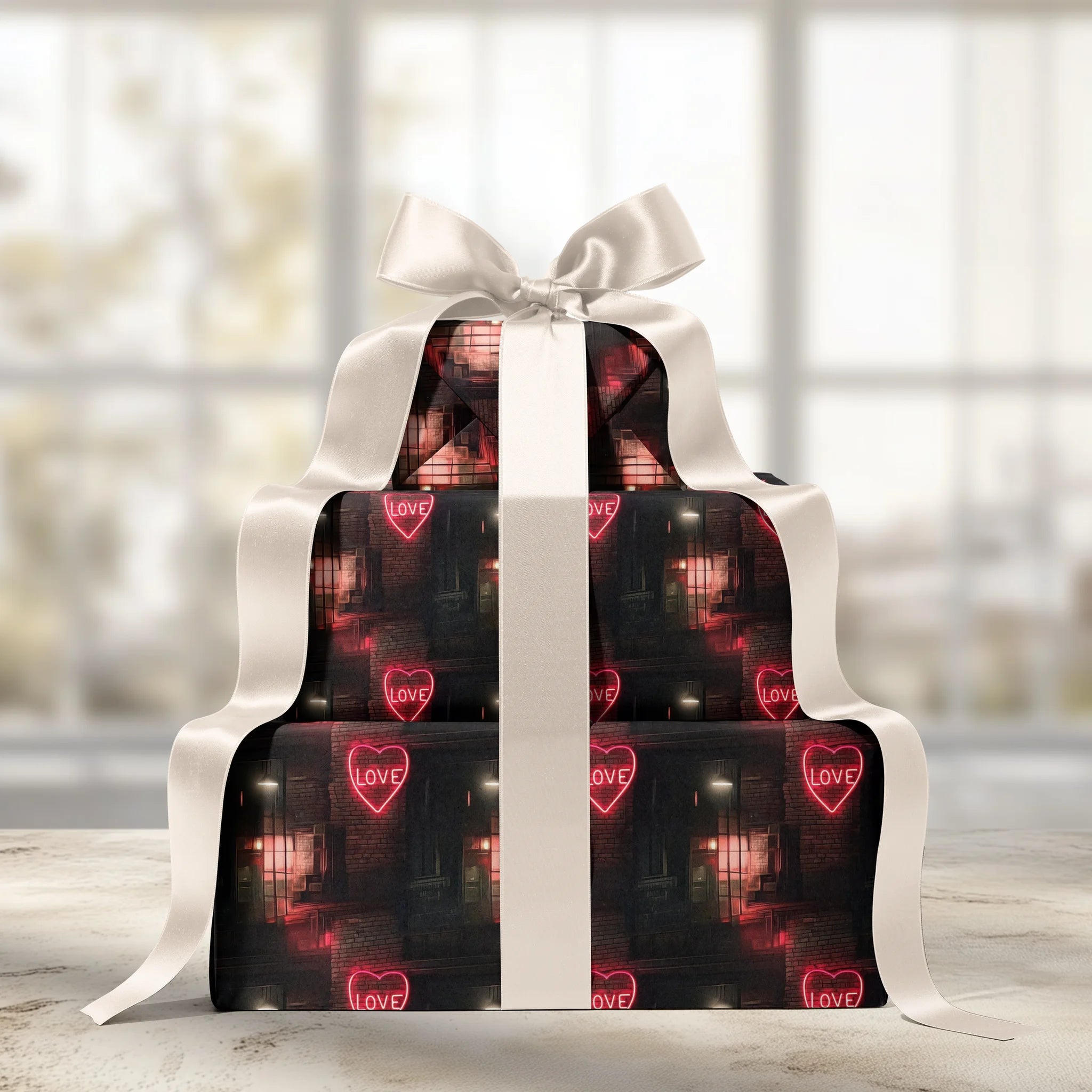 Rustic Neon Love Gift Wrapping Paper