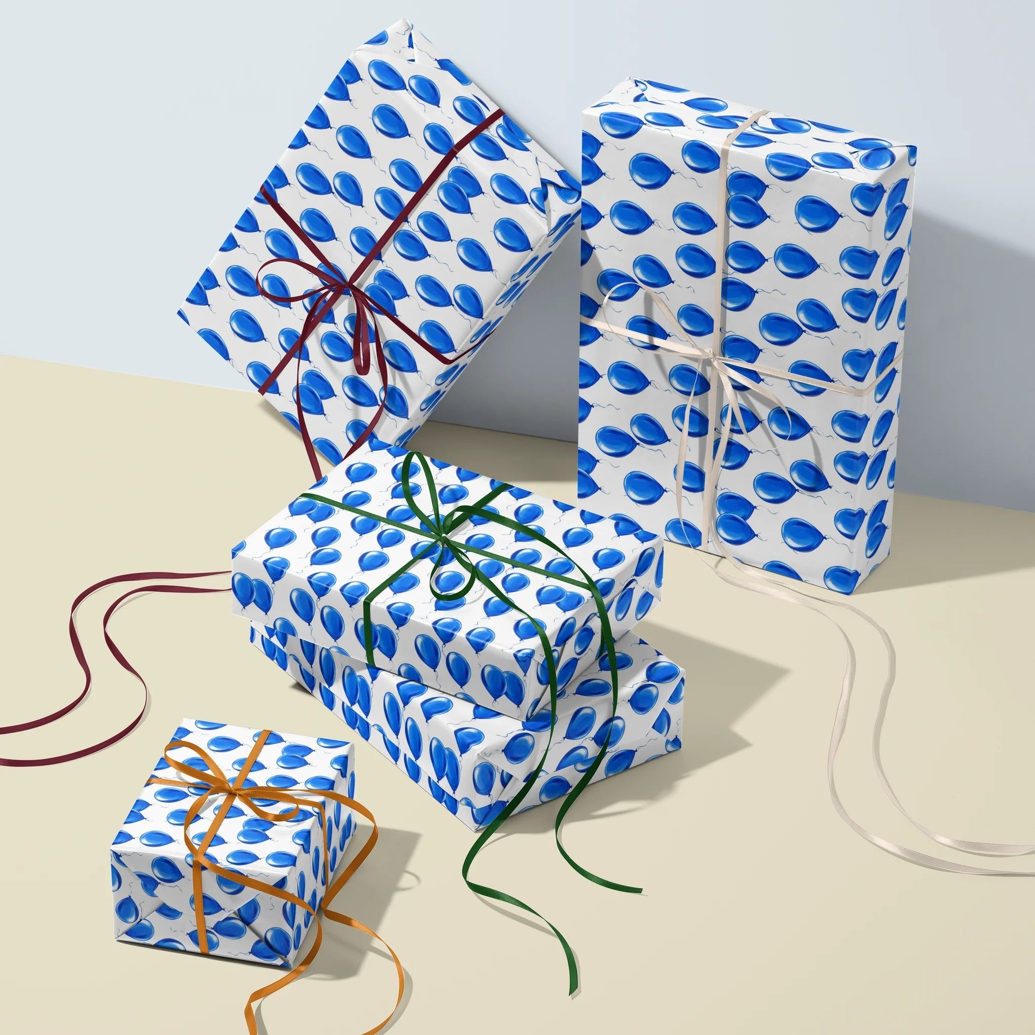 Party Blue Gift Wrapping Paper