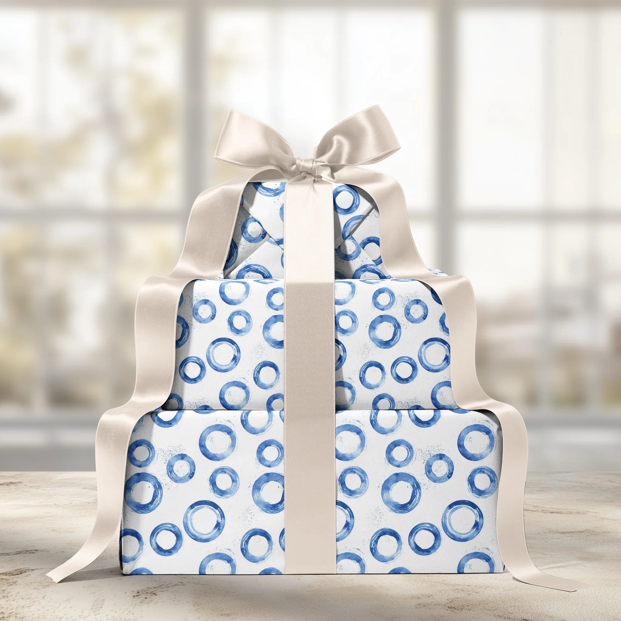 Indigo Splashes Gift Wrapping Paper