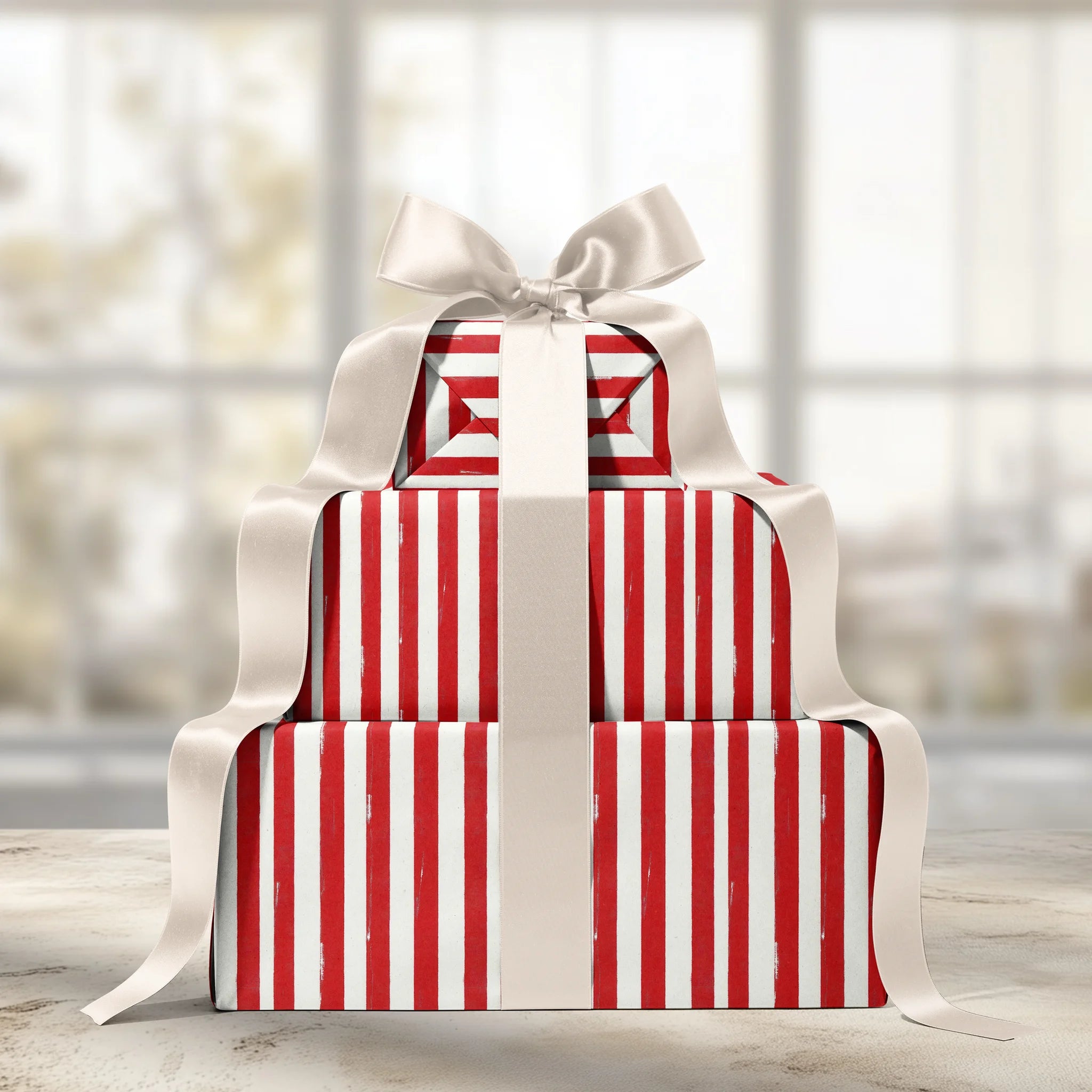 Red-y, Set, Stripe Gift Wrapping Paper
