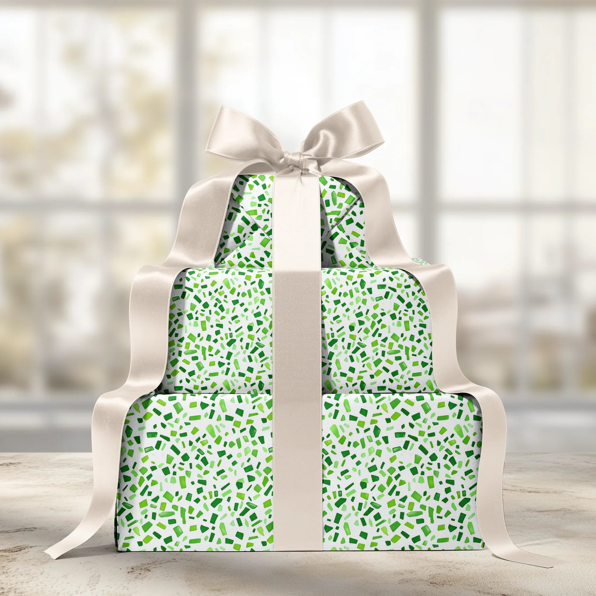 Piece Of Green Gift Wrapping Paper