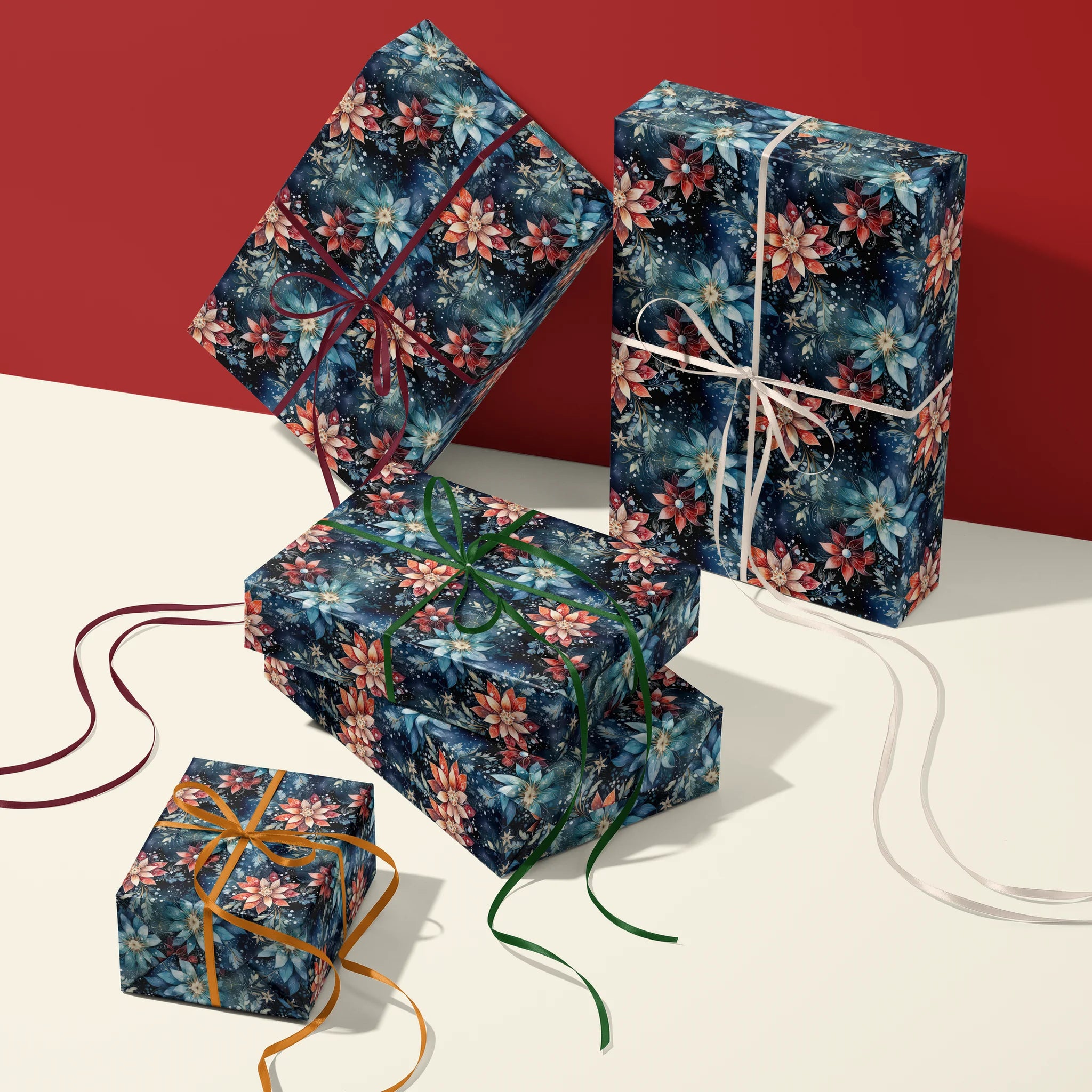 Silent Night Blooms Gift Wrapping Paper