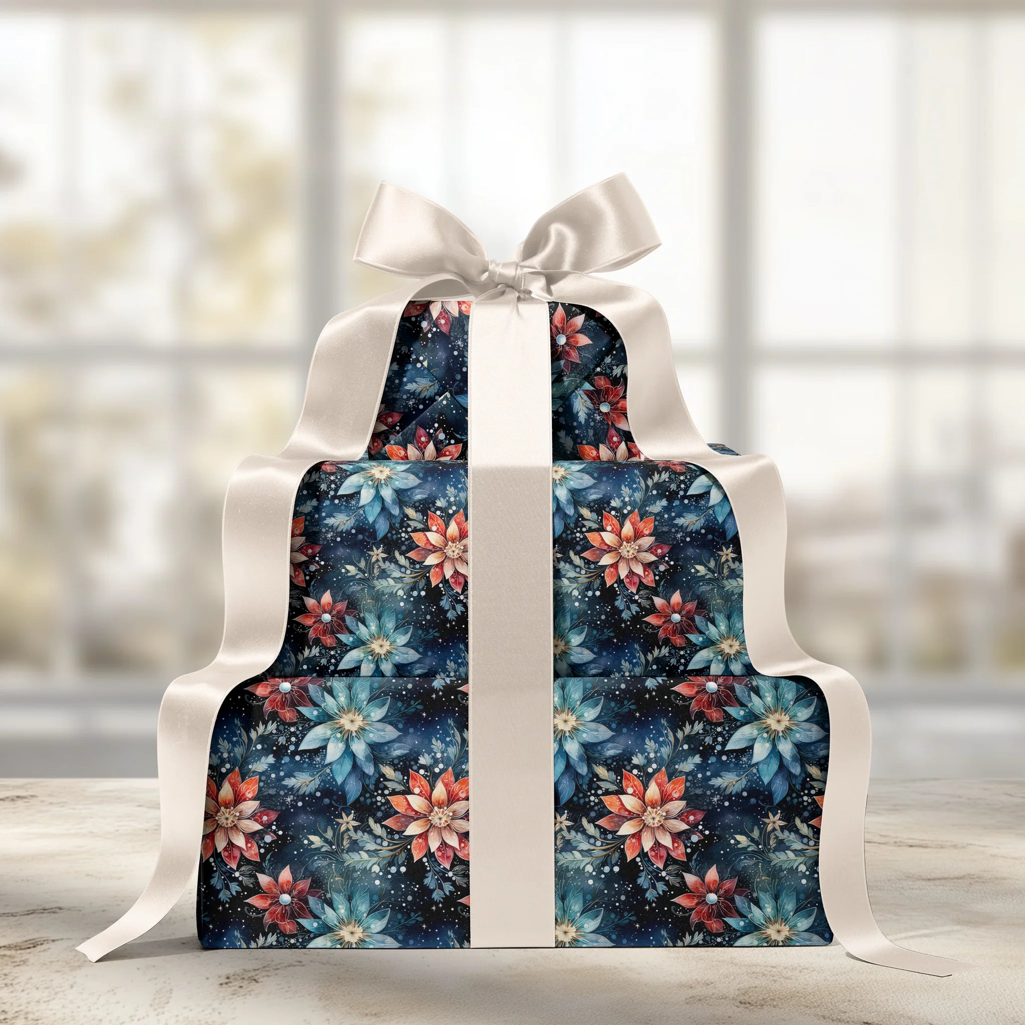 Silent Night Blooms Gift Wrapping Paper