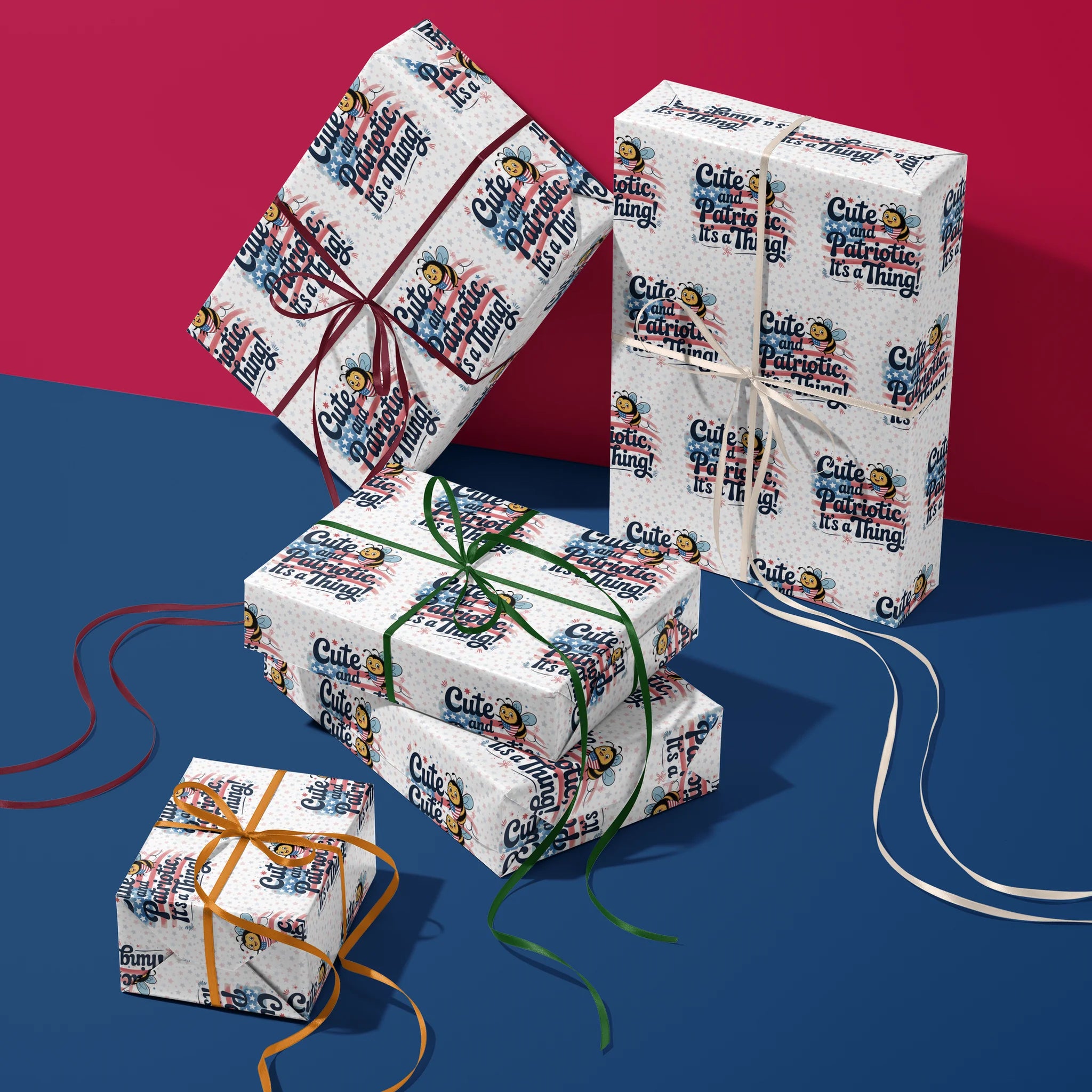 Buzzing Patriotic Tribute Gift Wrapping Paper