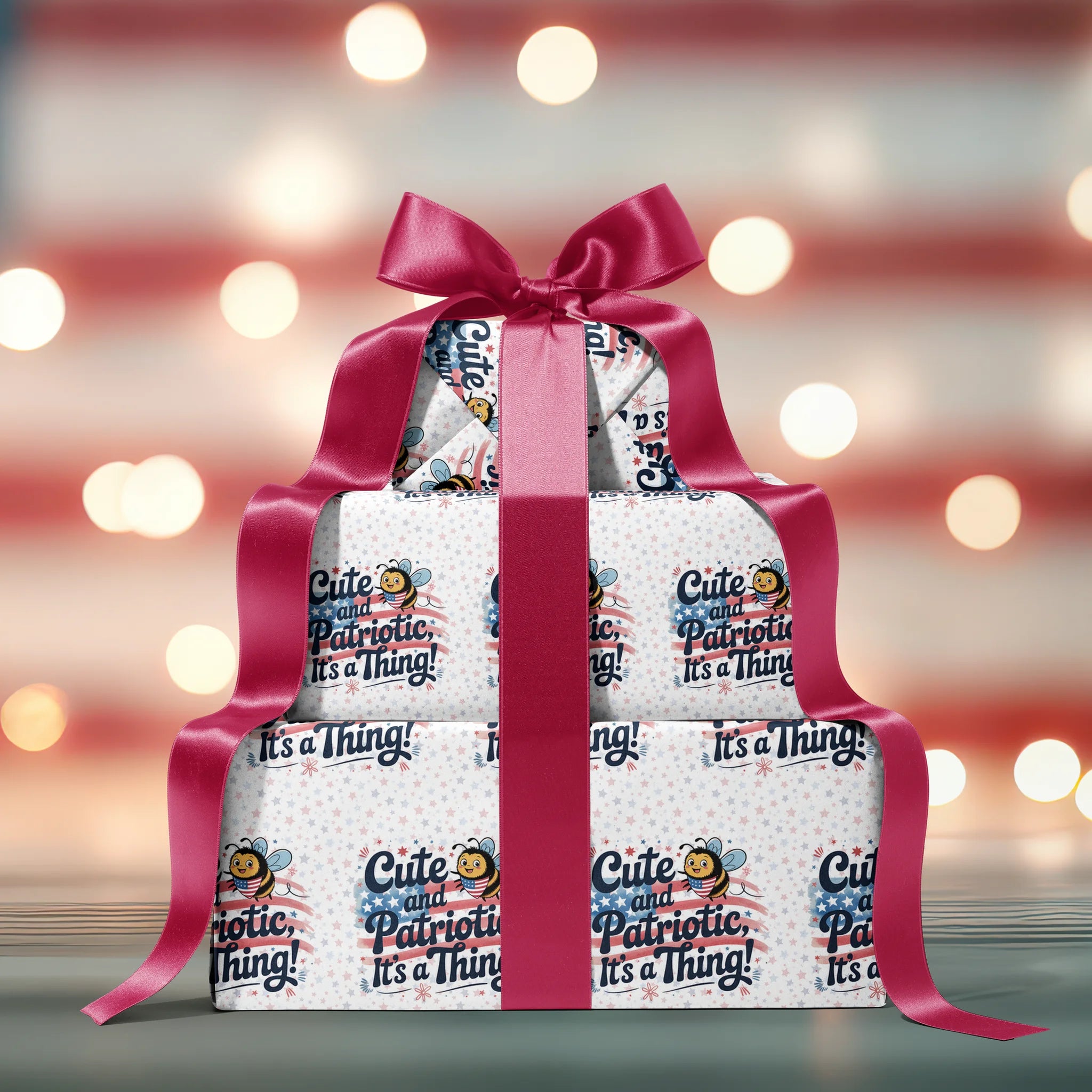 Buzzing Patriotic Tribute Gift Wrapping Paper