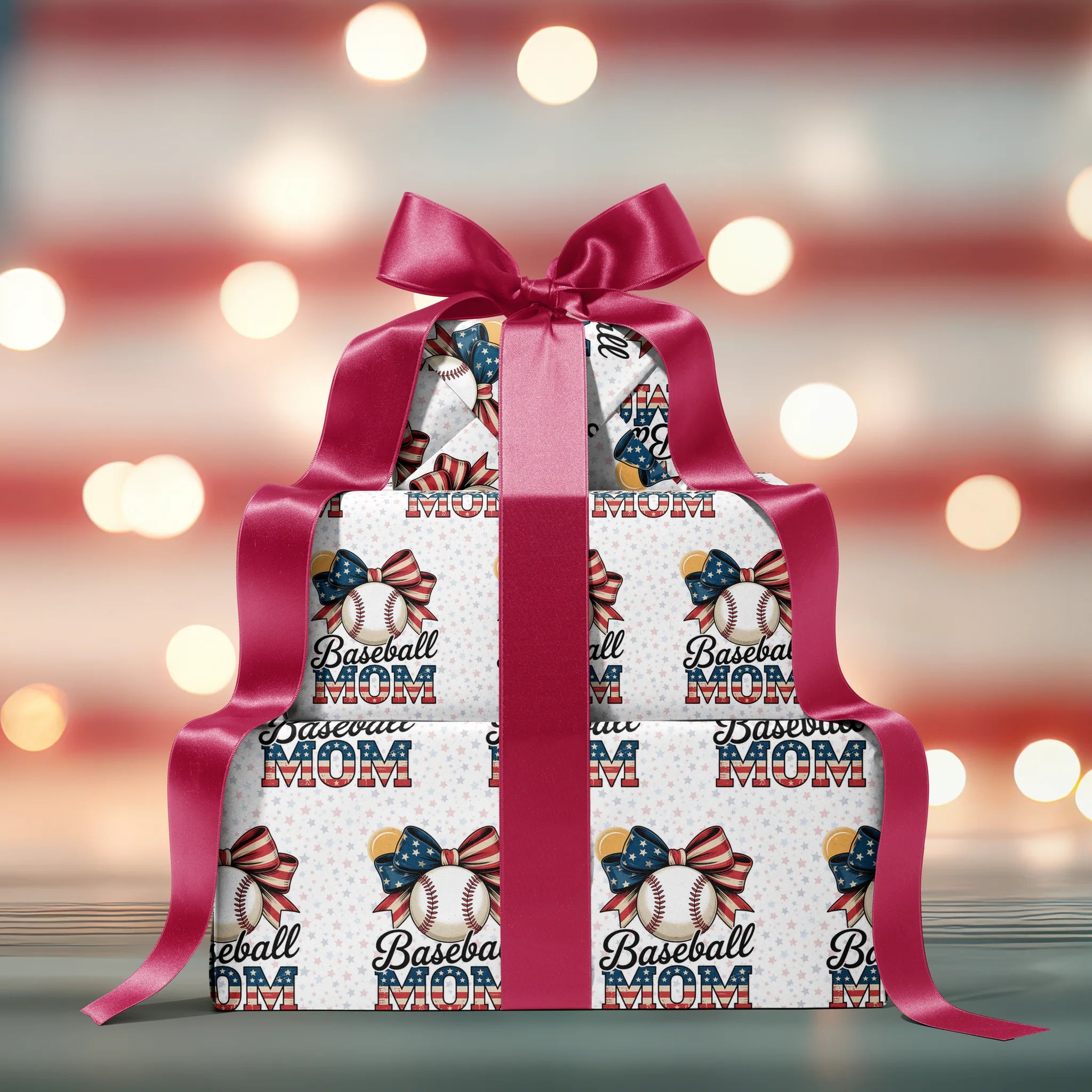 Diamond Mom Baseball Gift Wrapping Paper